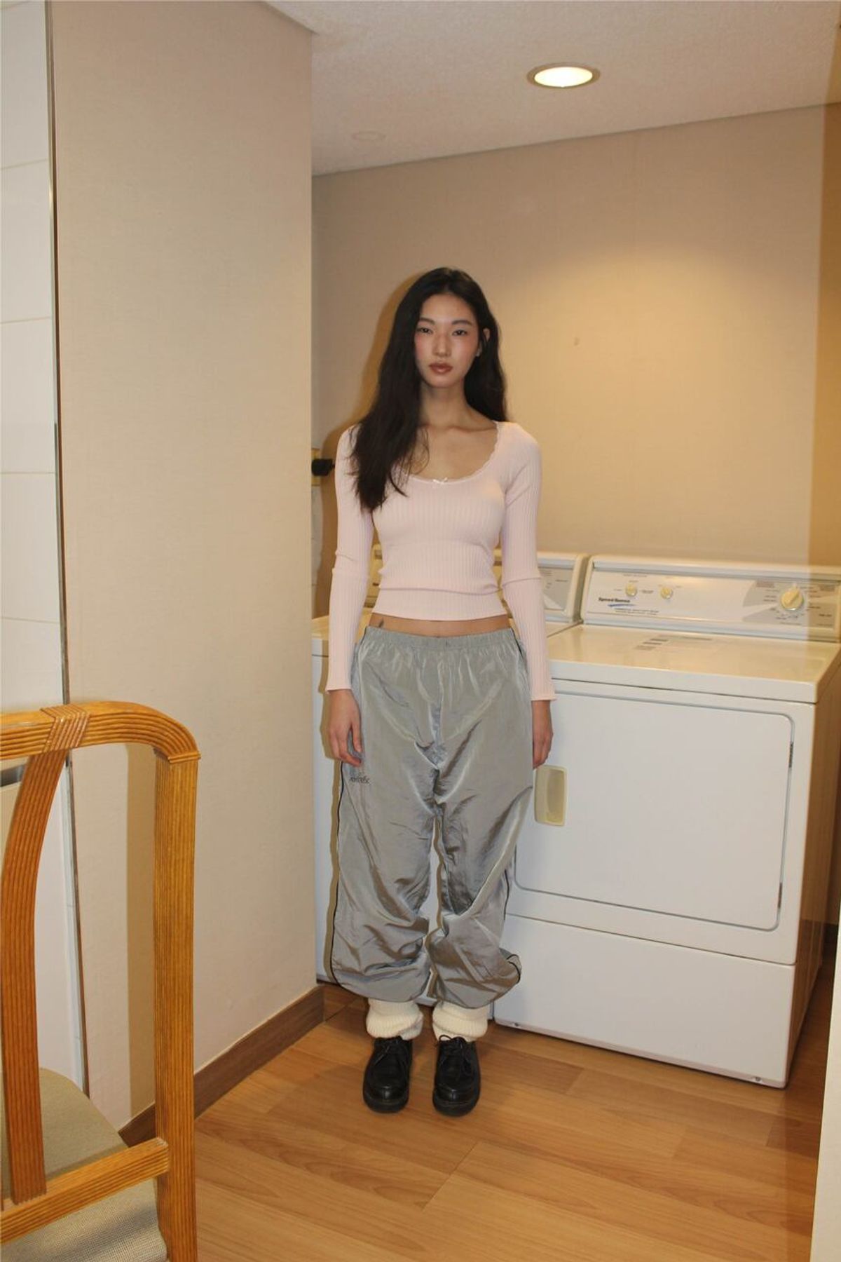 어텐즈(ATTENDS) 80s Retro Fit Nylon Pants (Gray)