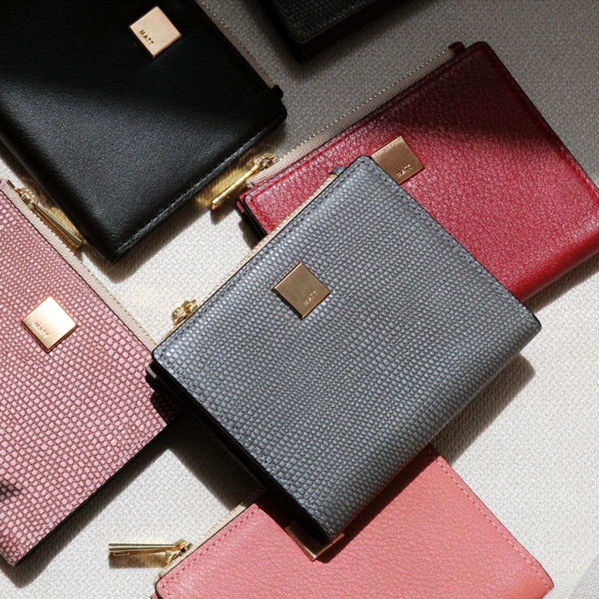 마뜨(MATT) Mini cowhide wallet - gray