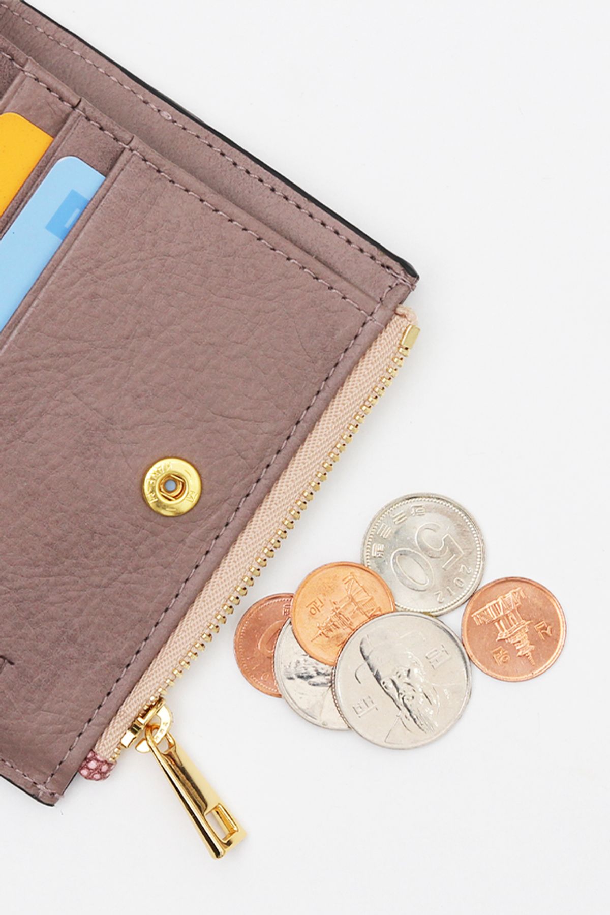 마뜨(MATT) Mini cowhide wallet - gray