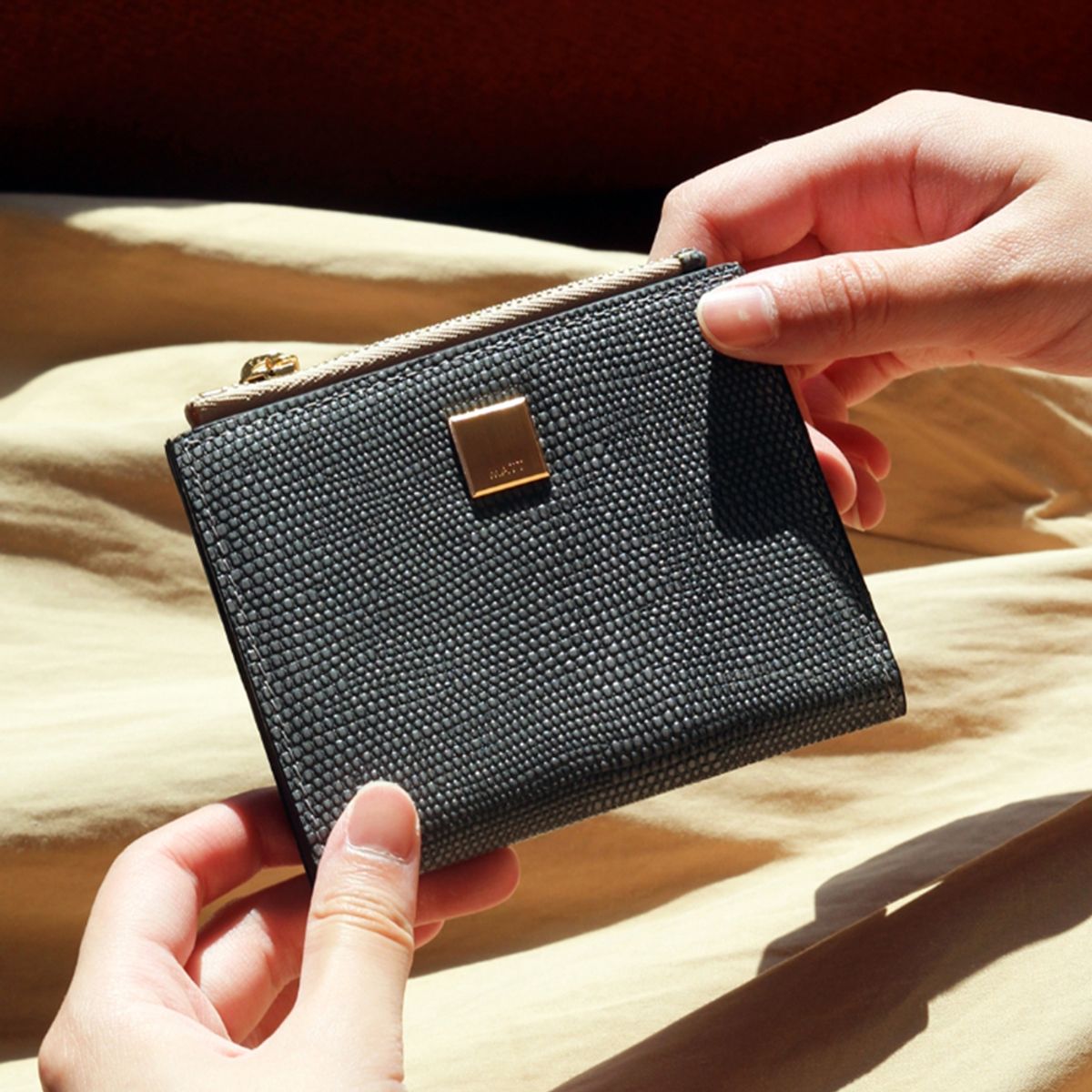 마뜨(MATT) Mini cowhide wallet - gray