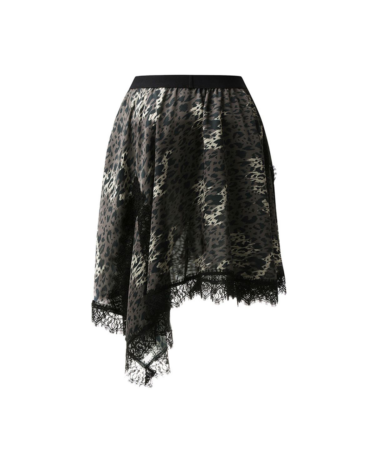 에르에르(ERER) Leopard unbalanced skirt Brown