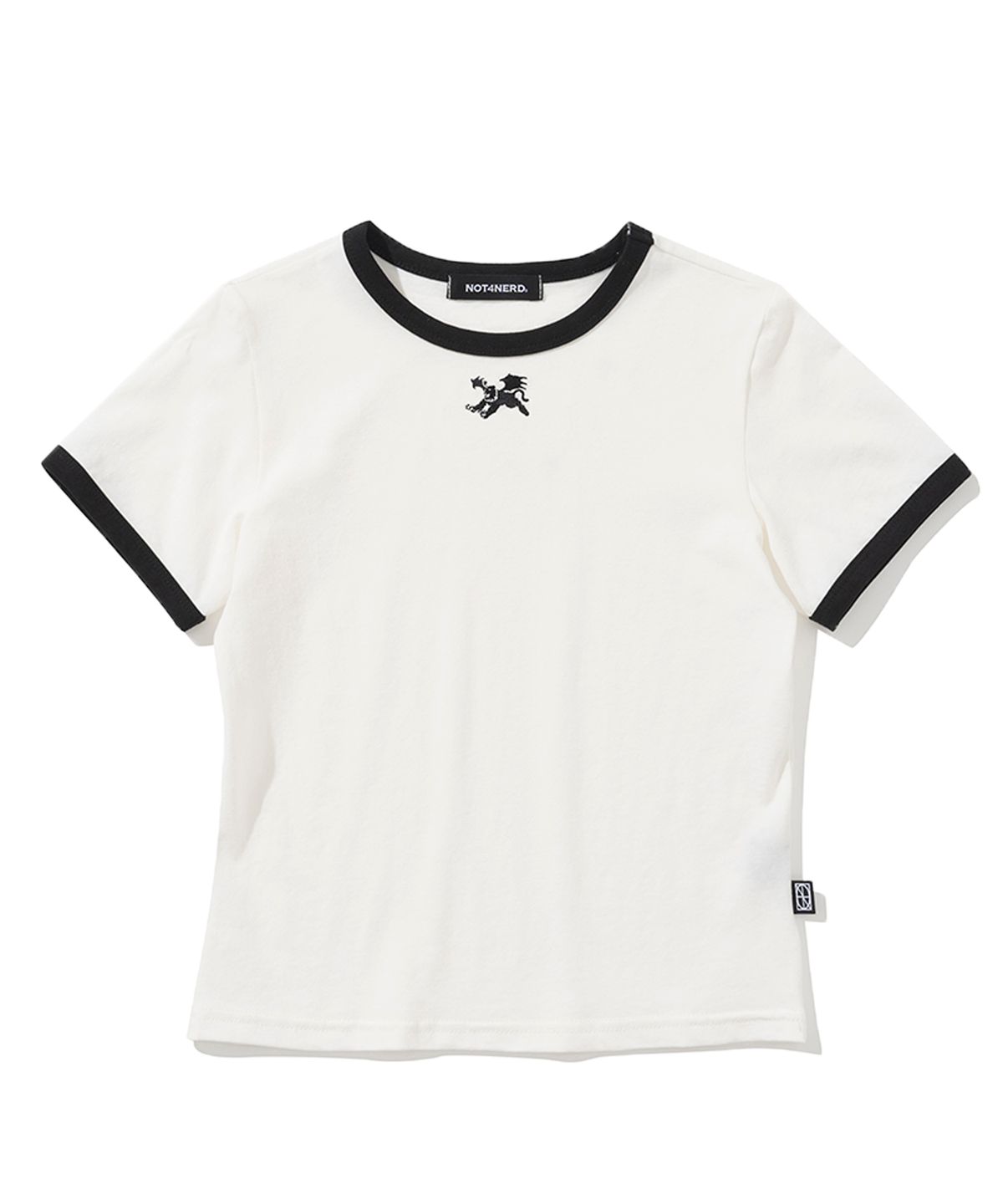 낫포너드(NOT4NERD) W Tiny Flying Horned Tiger Ringer T-Shirts - Ivory