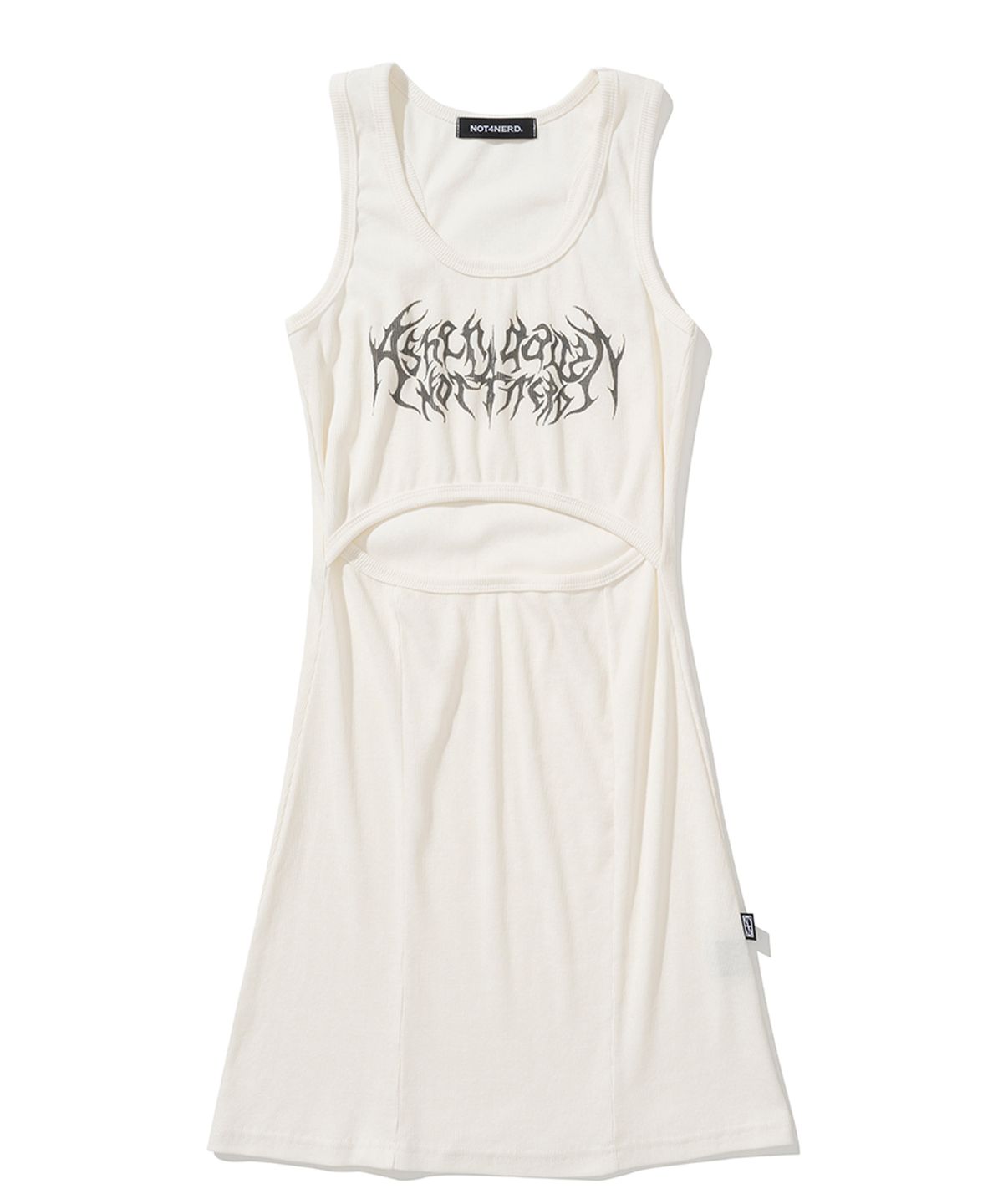 낫포너드(NOT4NERD) W Ashen Dawn Thorn Logo Mini Dress - Ivory