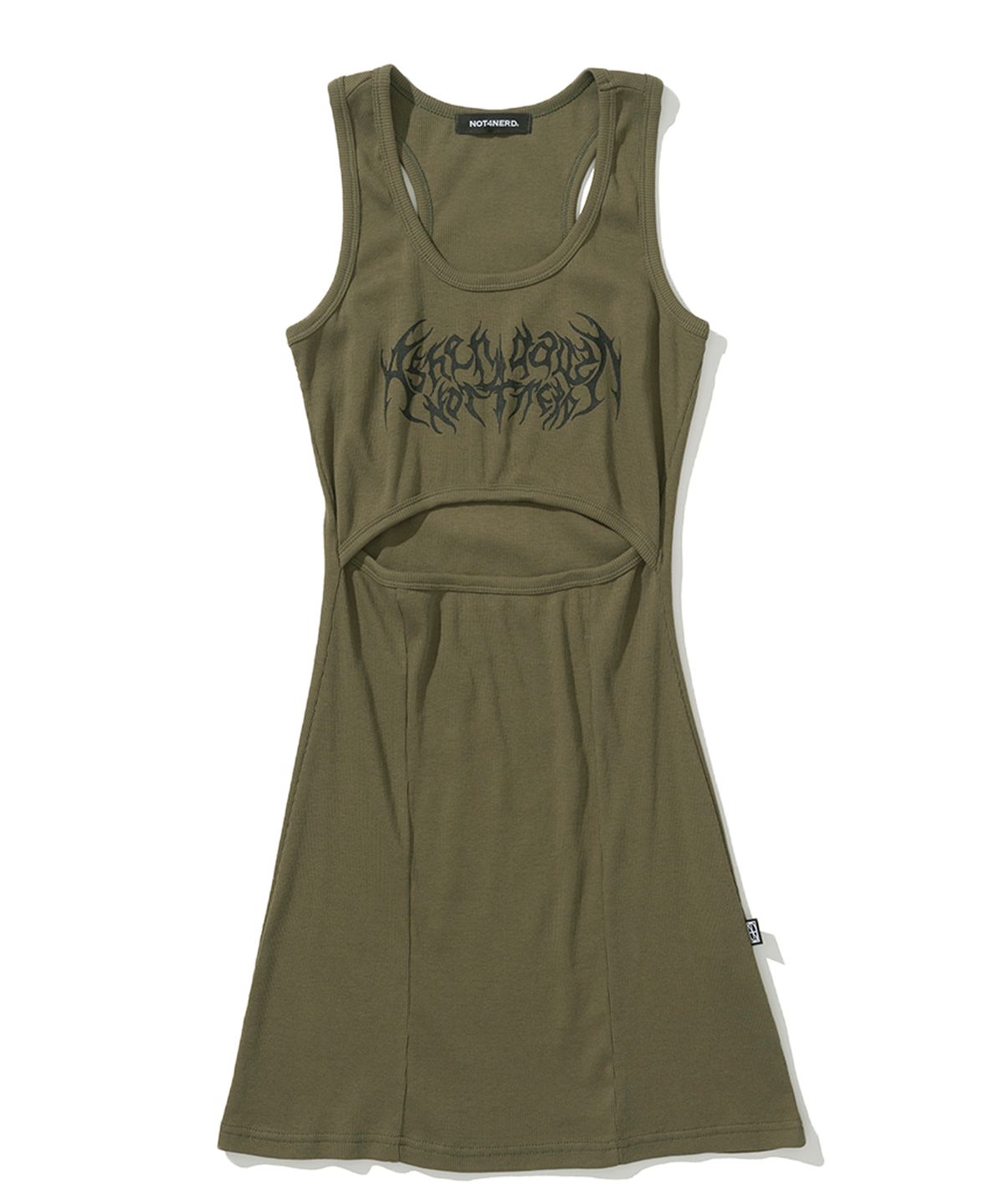 낫포너드(NOT4NERD) W Ashen Dawn Thorn Logo Mini Dress - Khaki