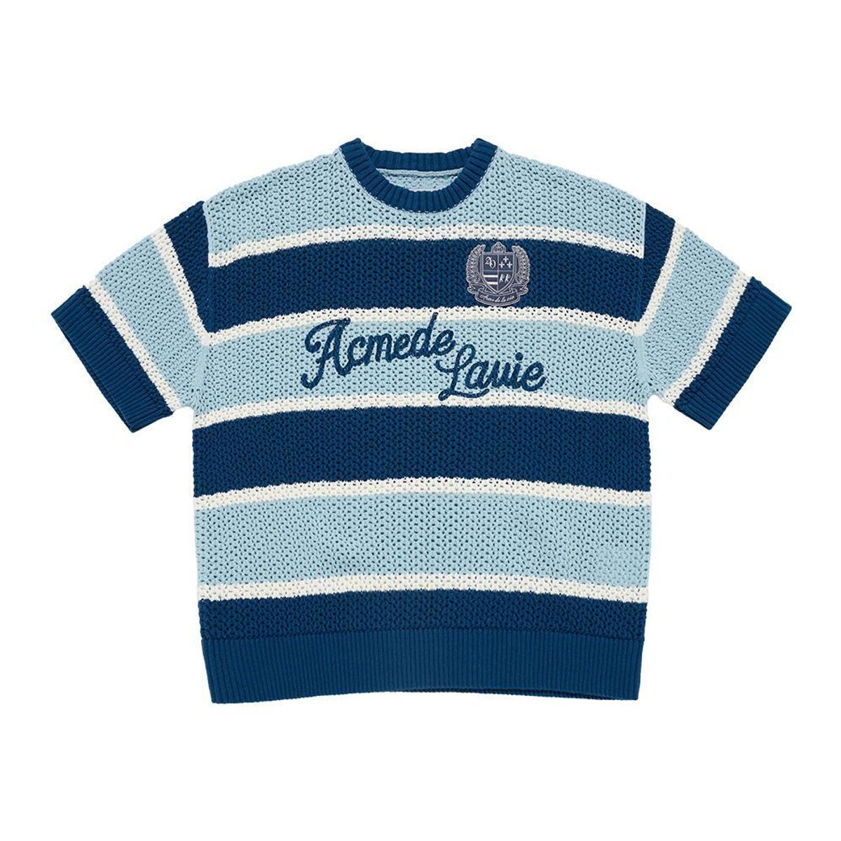 아크메드라비(ACME DE LA VIE) OVERSIZE STRIPE SHORT SLEEVE KNIT (2COLOR)