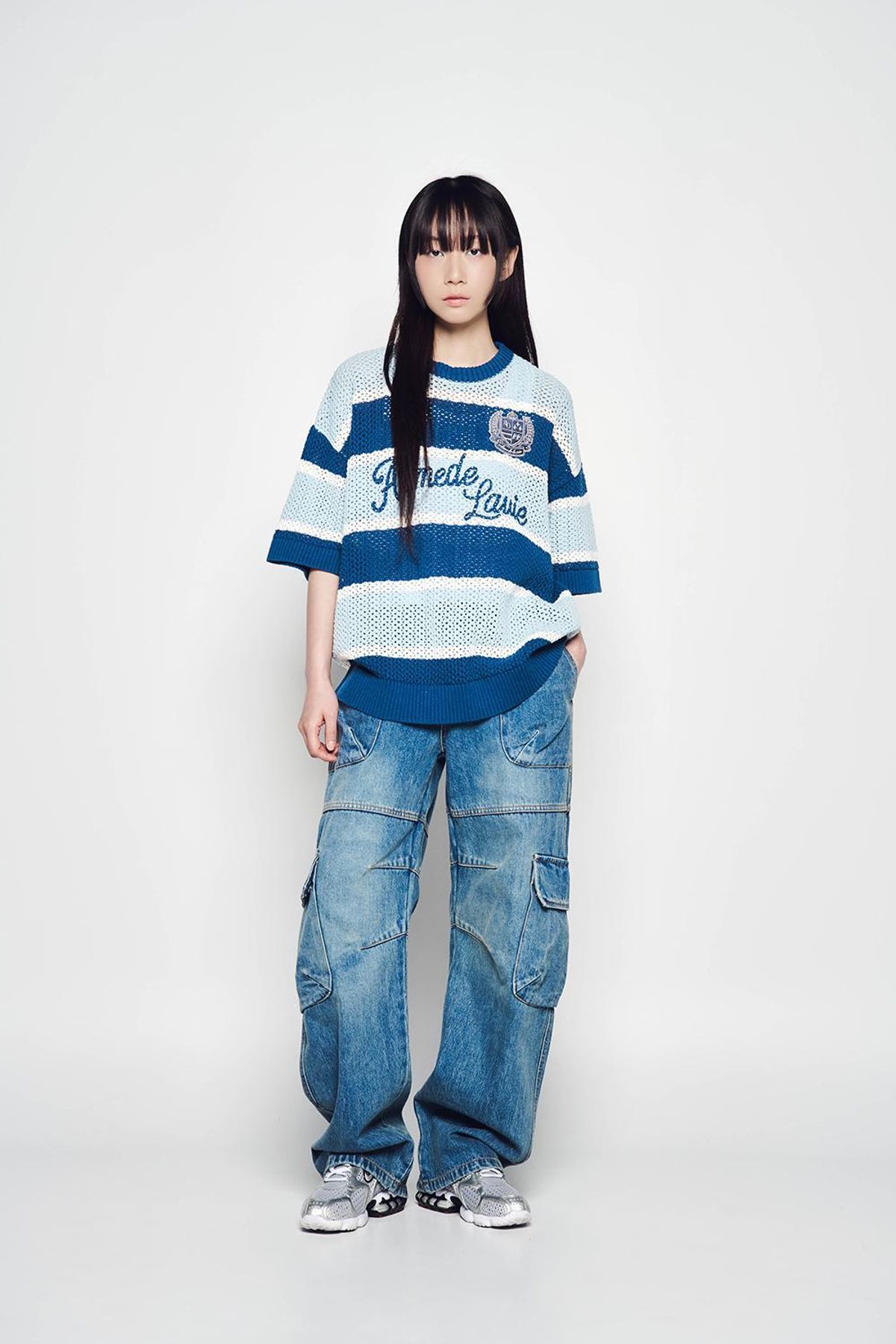 아크메드라비(ACME DE LA VIE) OVERSIZE STRIPE SHORT SLEEVE KNIT (2COLOR)