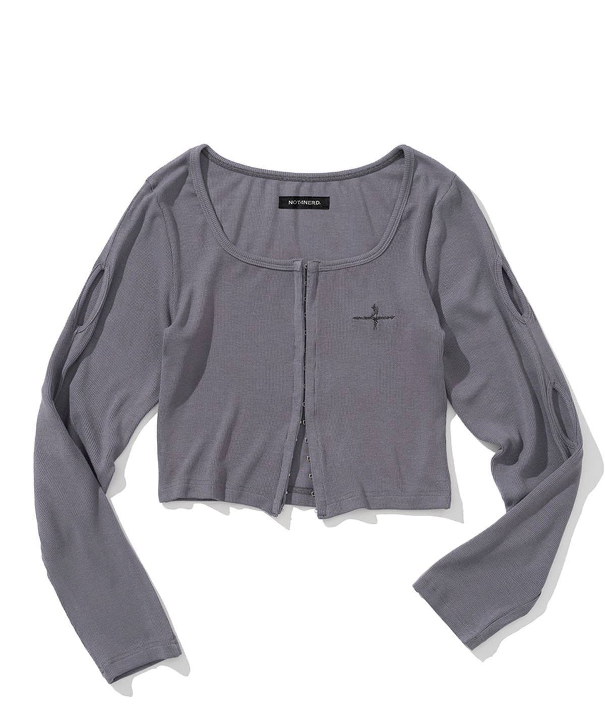 낫포너드(NOT4NERD) W 4 Cross Symbol Slit Hook Cardigan - Blue