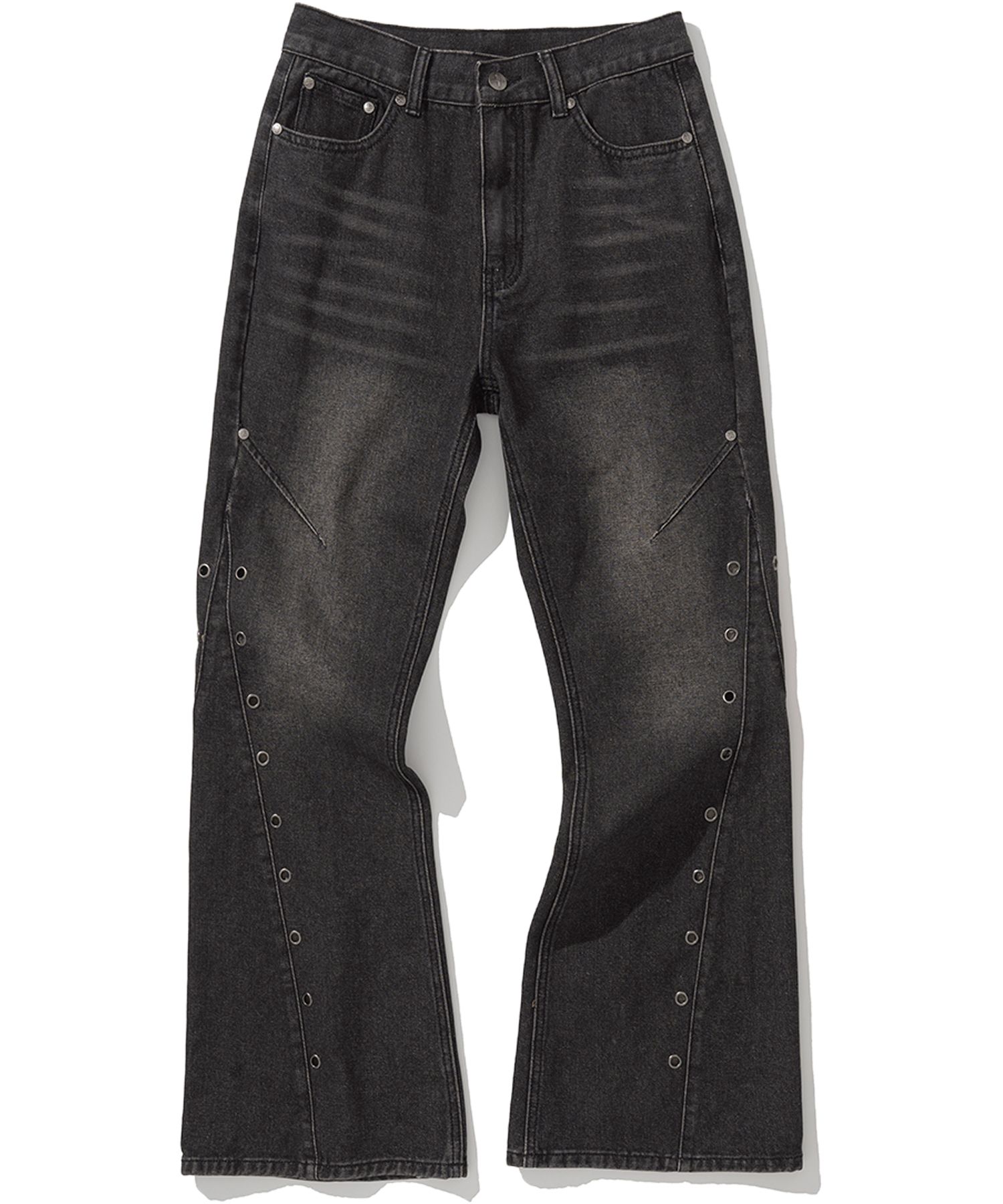 【NOT4NERD】W Eyelet Vintage Denim Pants★韓国商品 MUSINSA | NOT4NERD W Eyelet Vintage Denim Pants - Black