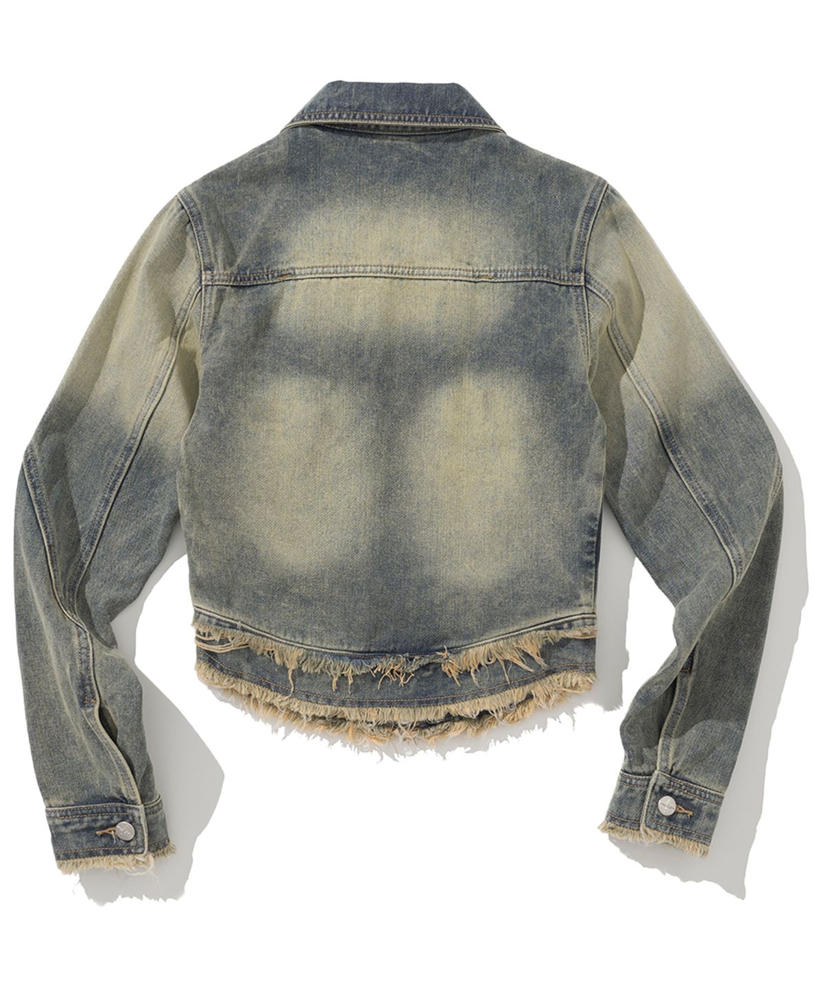 낫포너드(NOT4NERD) W Cut Off Incision Vintage Denim Jacket - Deep Blue