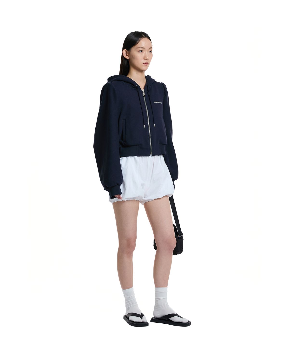 트렁크프로젝트(TRUNK PROJECT) Padded Shoulder Hoodie Jacket_Navy