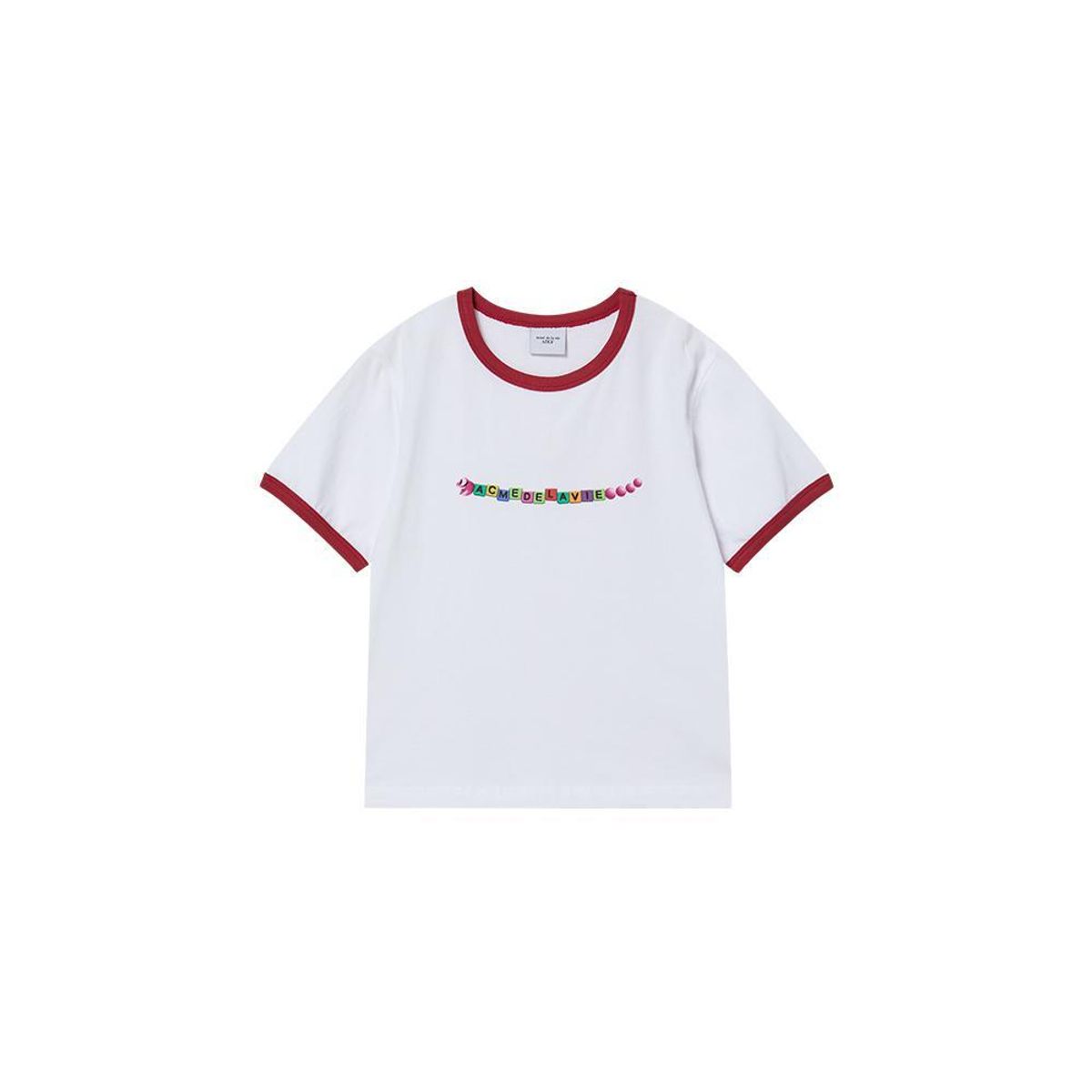 아크메드라비 키즈(acmedelaviekids) KIDS SNAKE INITIAL RINGER SHORT SLEEVE T-SHIRT (4COLOR)