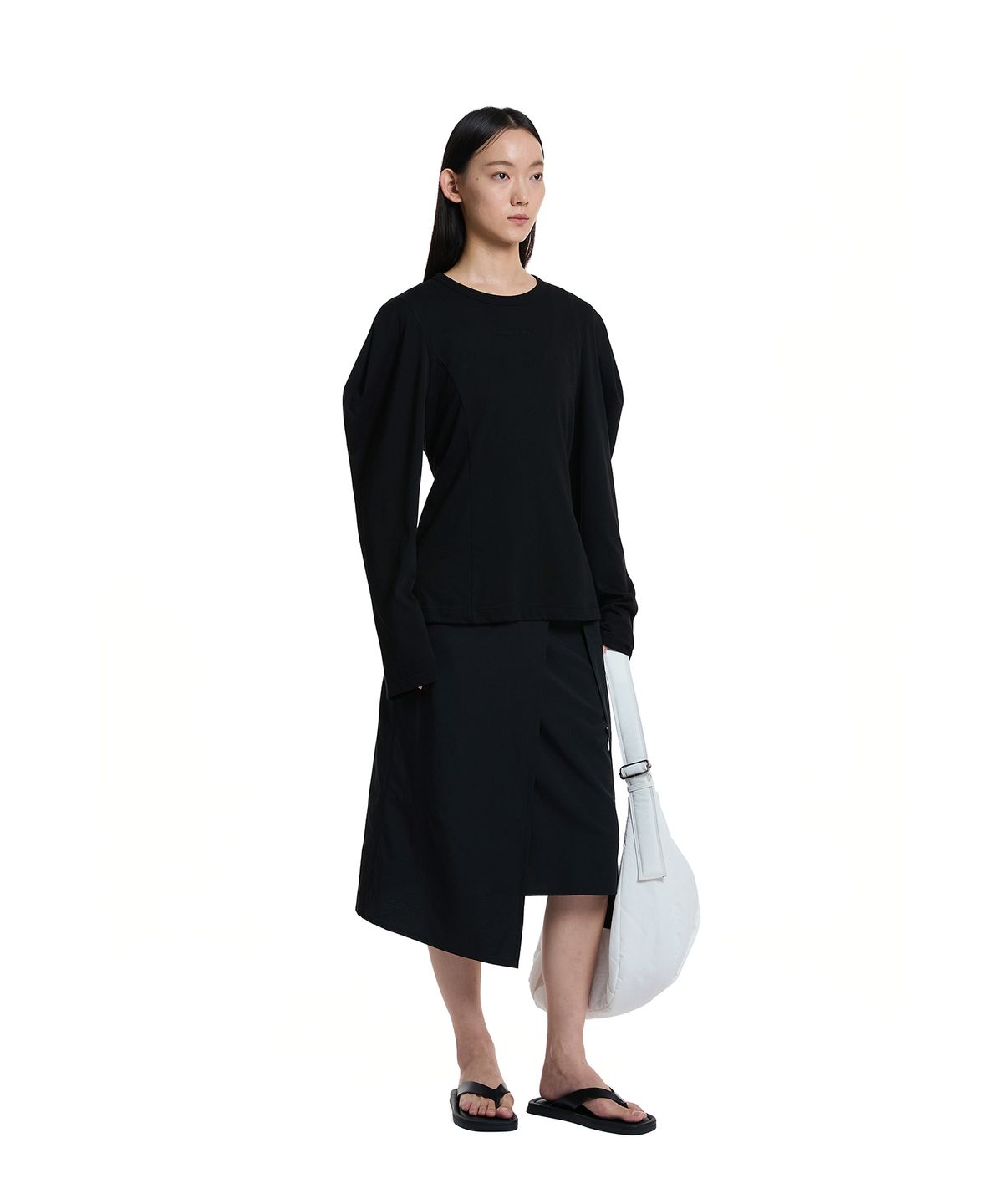 트렁크프로젝트(TRUNK PROJECT) Belted Wrap Skirt_BLACK