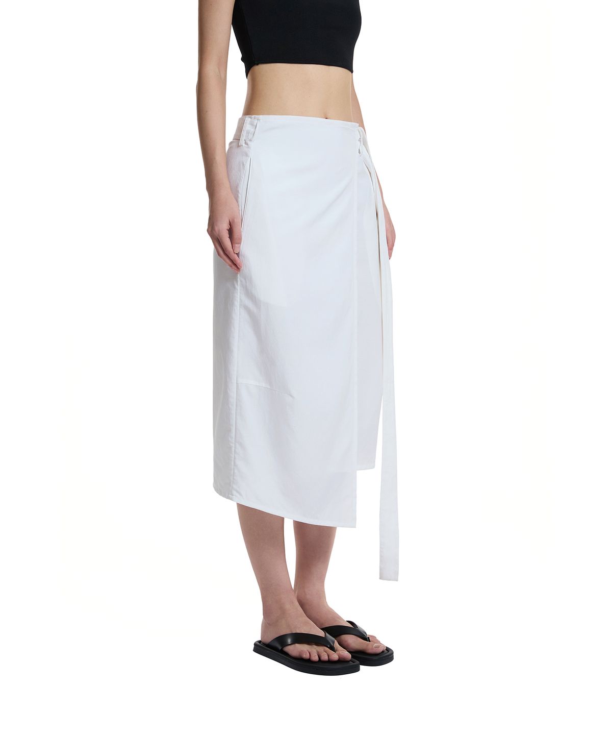 트렁크프로젝트(TRUNK PROJECT) Belted Wrap Skirt_WHITE