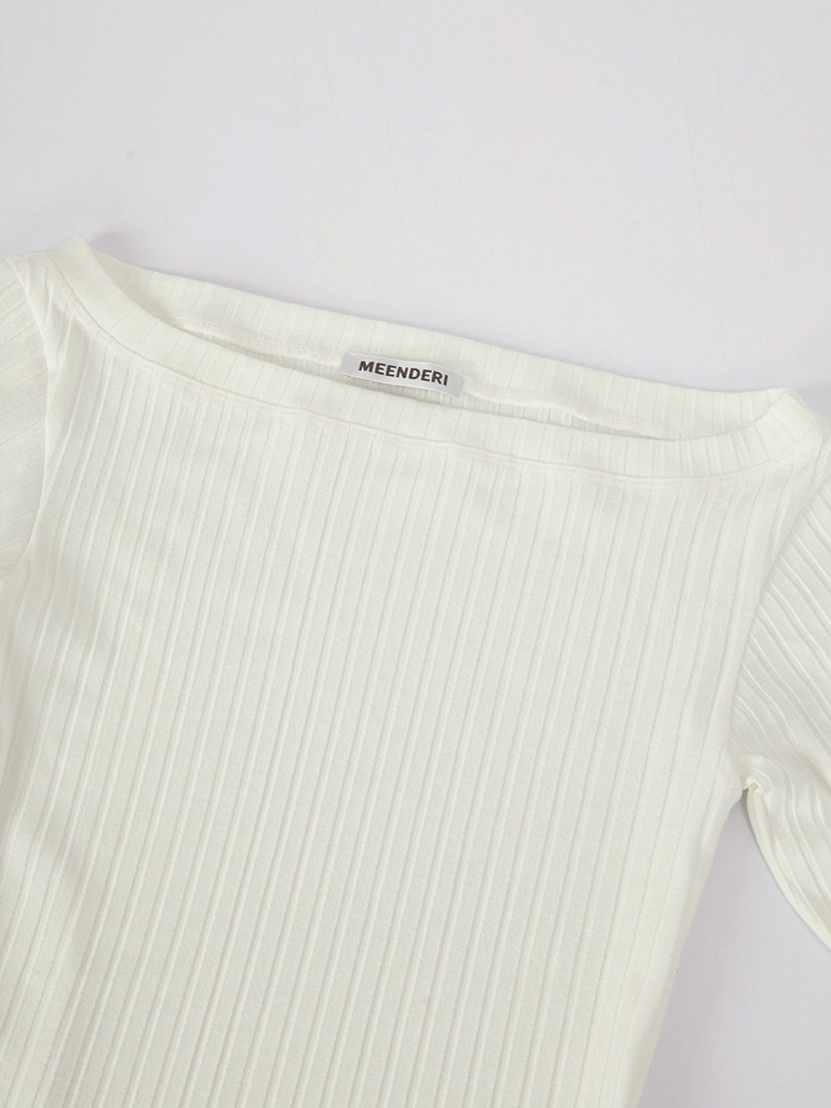 민더리(MEENDERI) SHIRRING OFF-SHOULDER TOP - IVORY