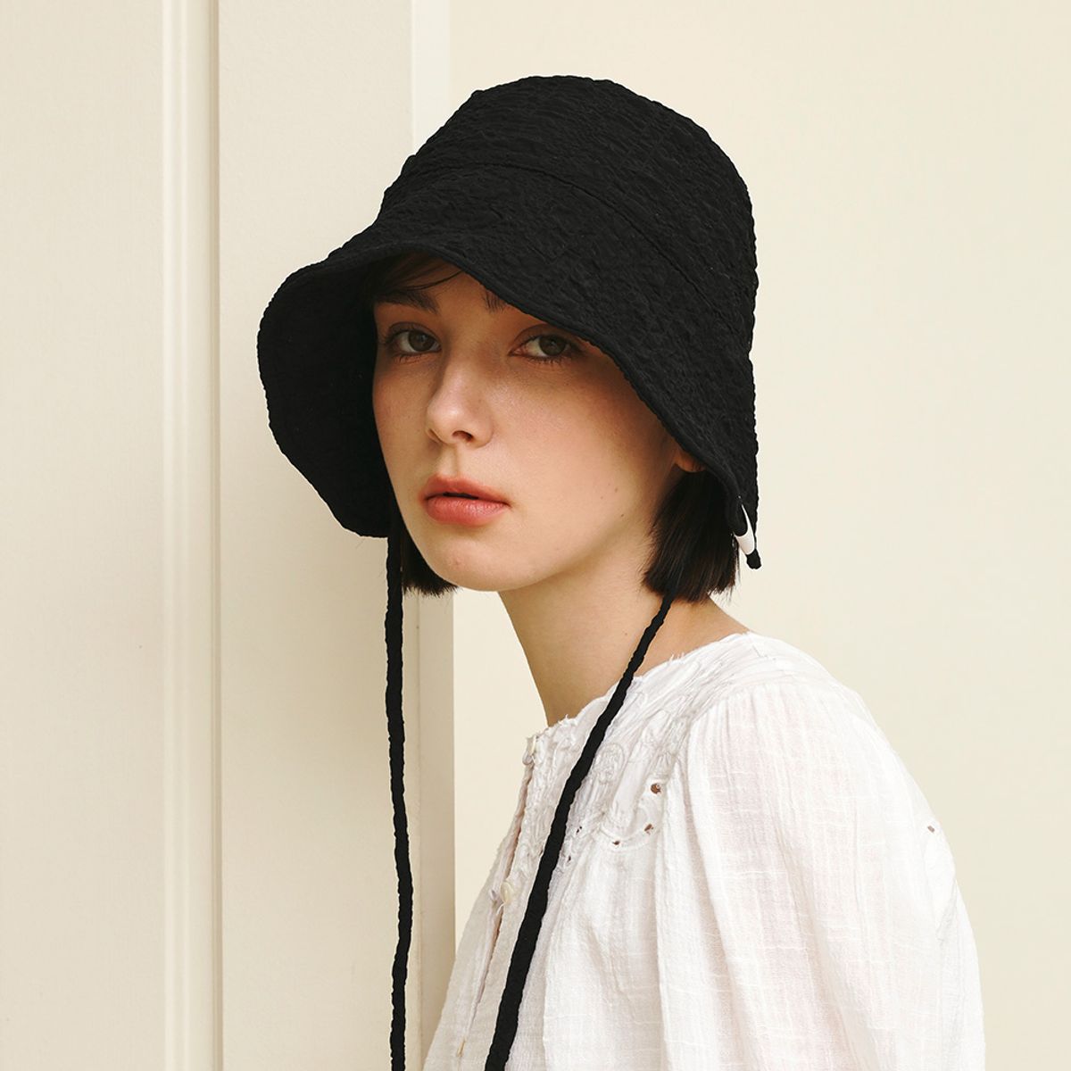 메르헨(MERCHEN) Glory strap bonnet hat_3color