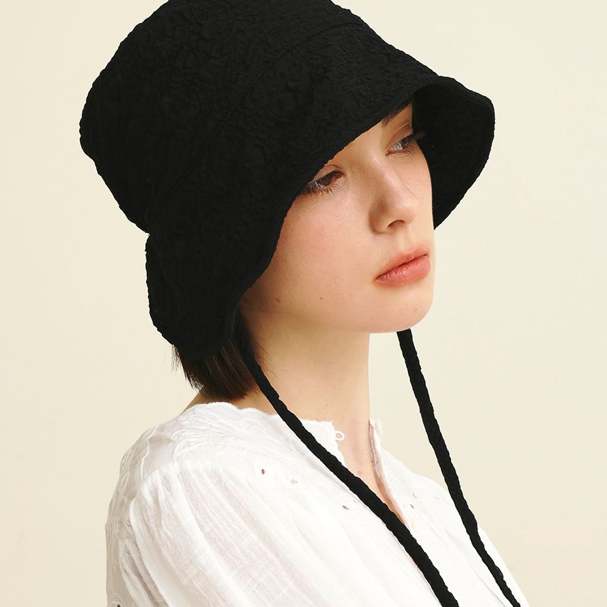 메르헨(MERCHEN) Glory strap bonnet hat_3color
