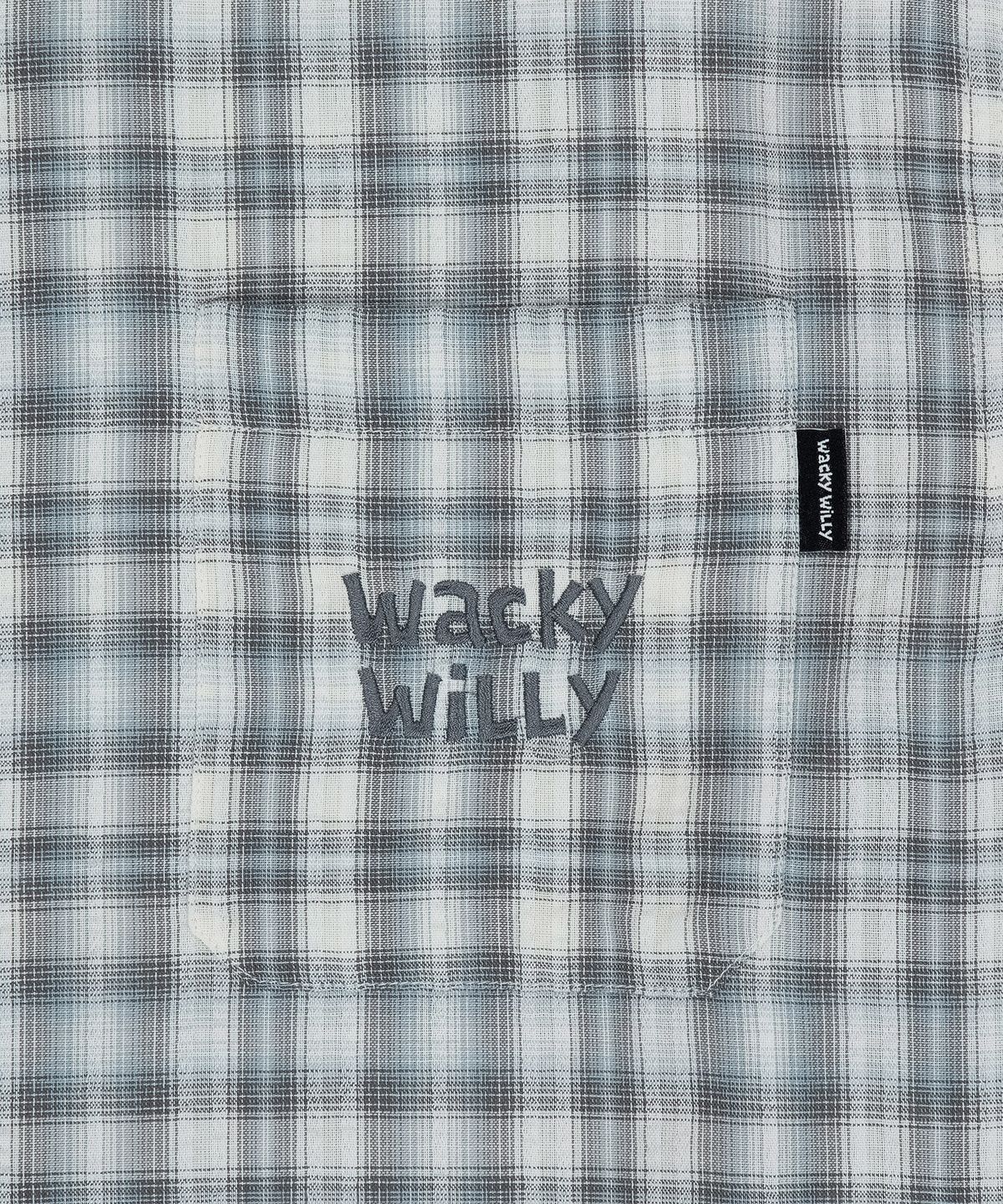 와키윌리(WACKY WILLY) 빅체크 반팔 셔츠 블루