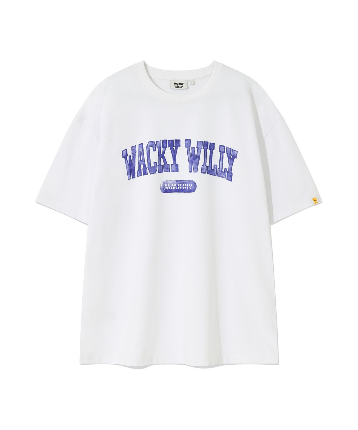 와키윌리(WACKY WILLY) 아치 타이포 반팔 티셔츠 화이트
