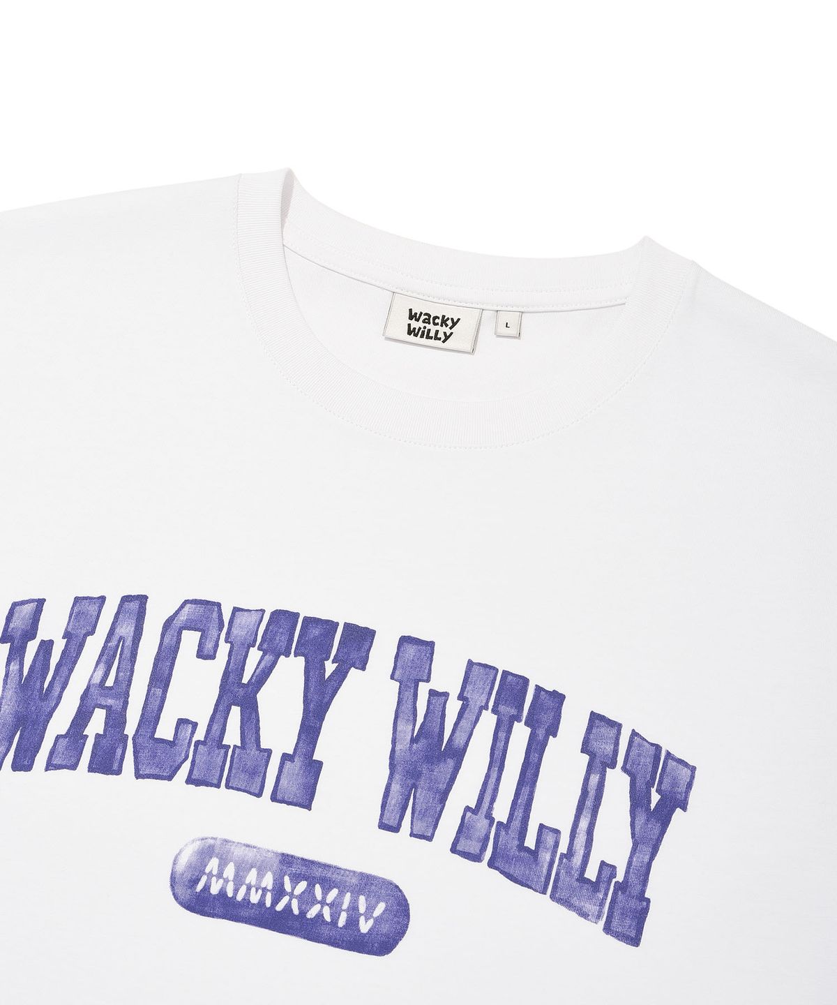 와키윌리(WACKY WILLY) 아치 타이포 반팔 티셔츠 화이트