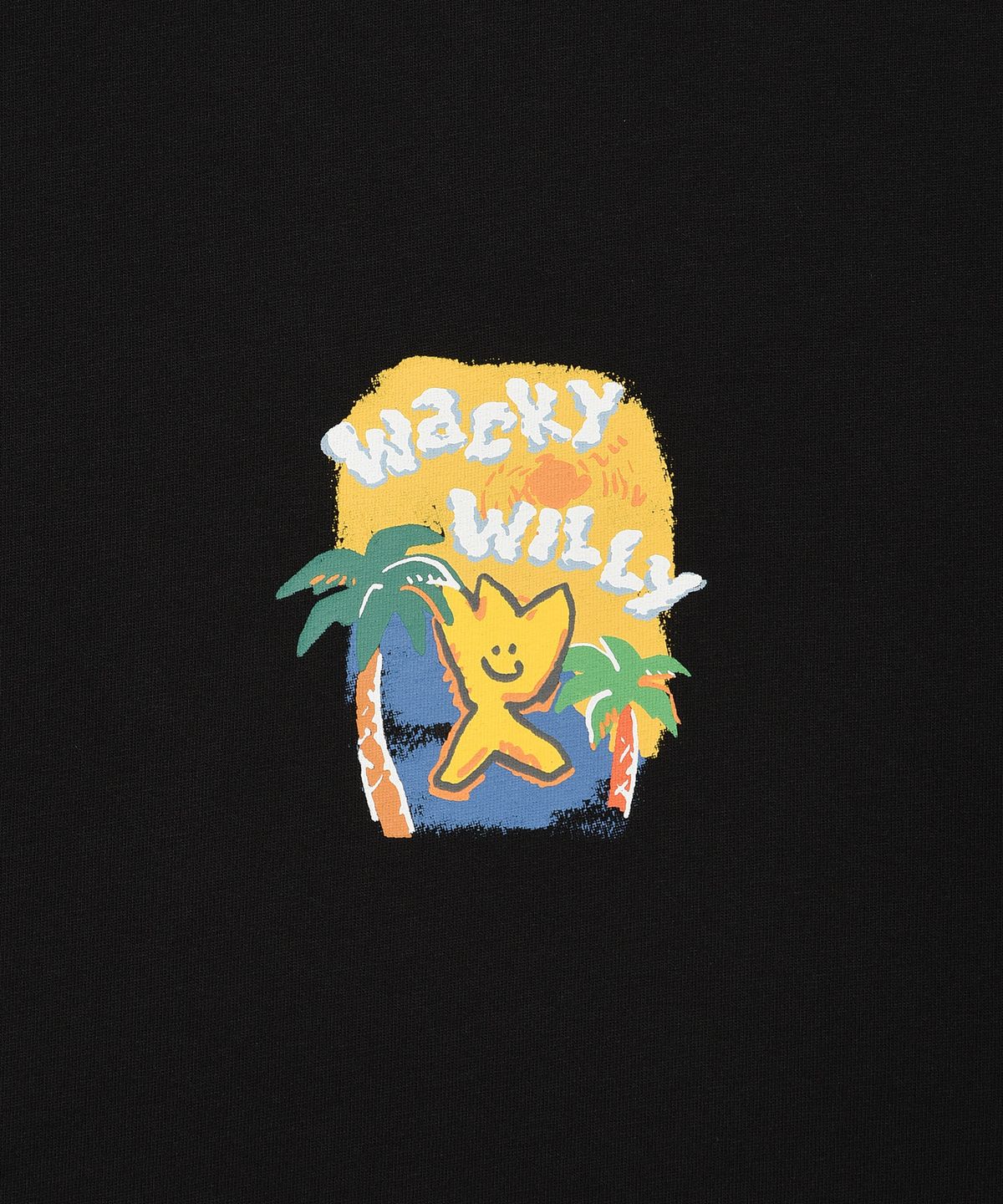 와키윌리(WACKY WILLY) 키키 오션 그래픽 반팔 티셔츠 블랙