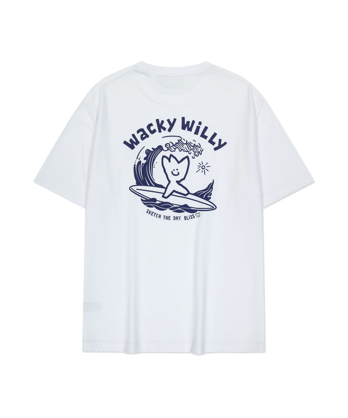 와키윌리(WACKY WILLY) 서핑 키키 그래픽 반팔 티셔츠 화이트