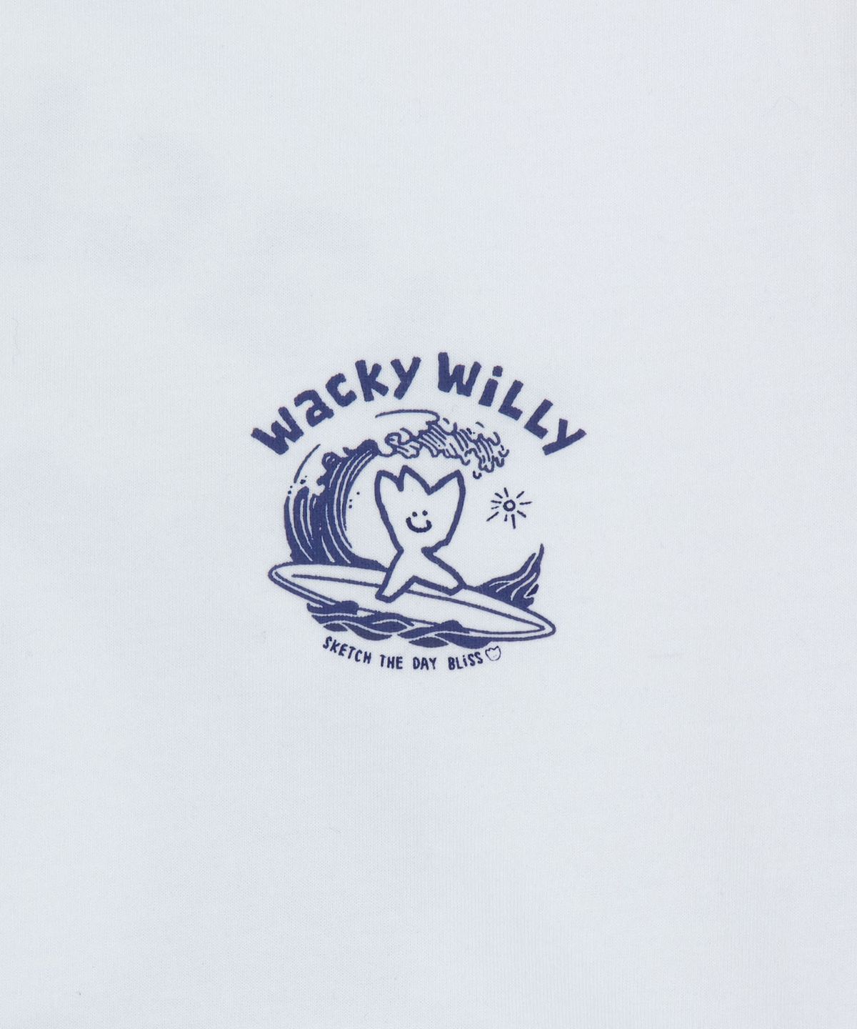 와키윌리(WACKY WILLY) 서핑 키키 그래픽 반팔 티셔츠 화이트