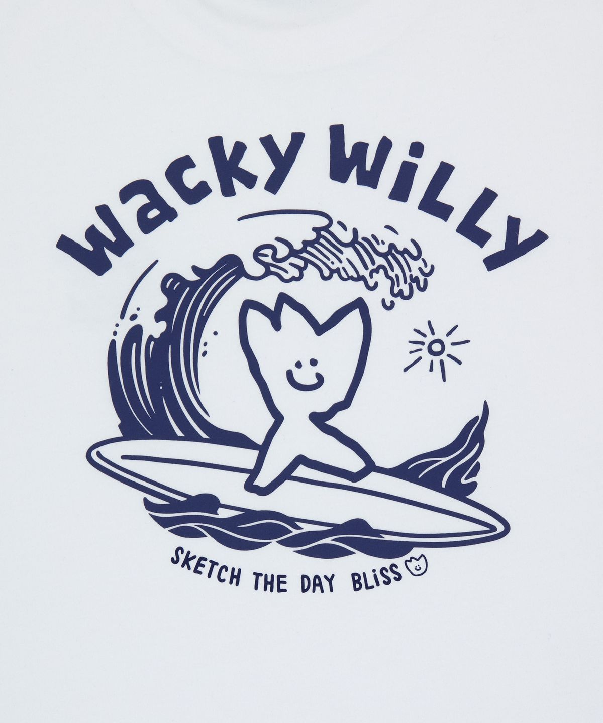 와키윌리(WACKY WILLY) 서핑 키키 그래픽 반팔 티셔츠 화이트
