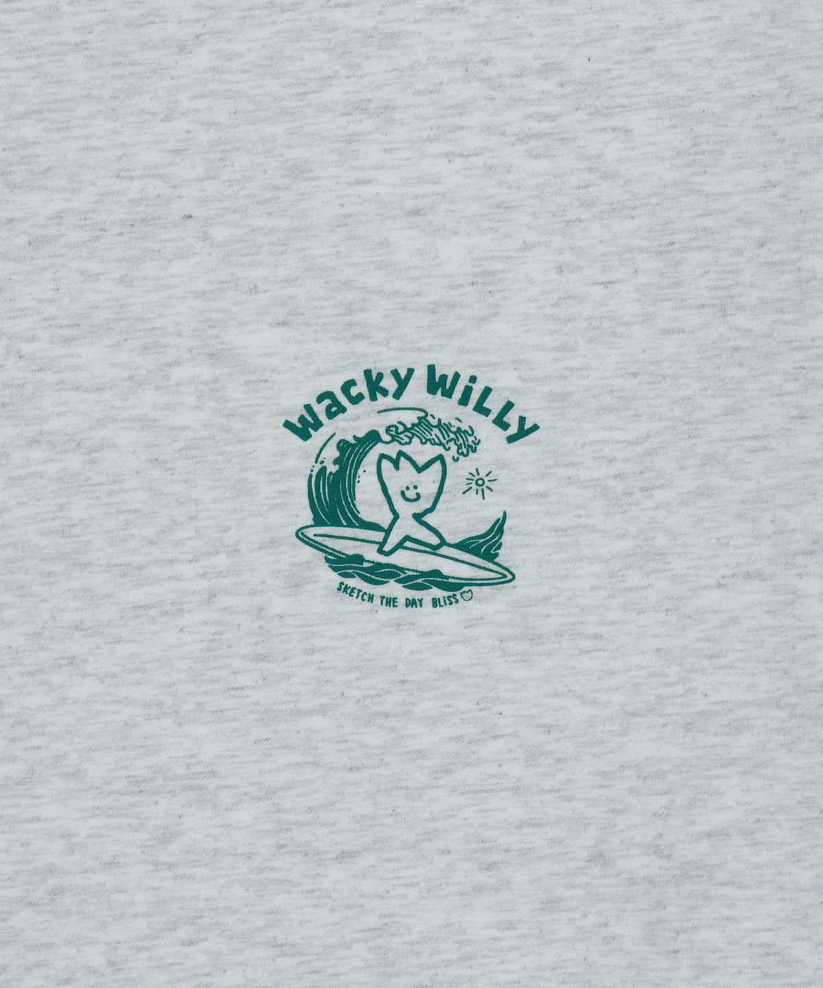 와키윌리(WACKY WILLY) 서핑 키키 그래픽 반팔 티셔츠 라이트그레이