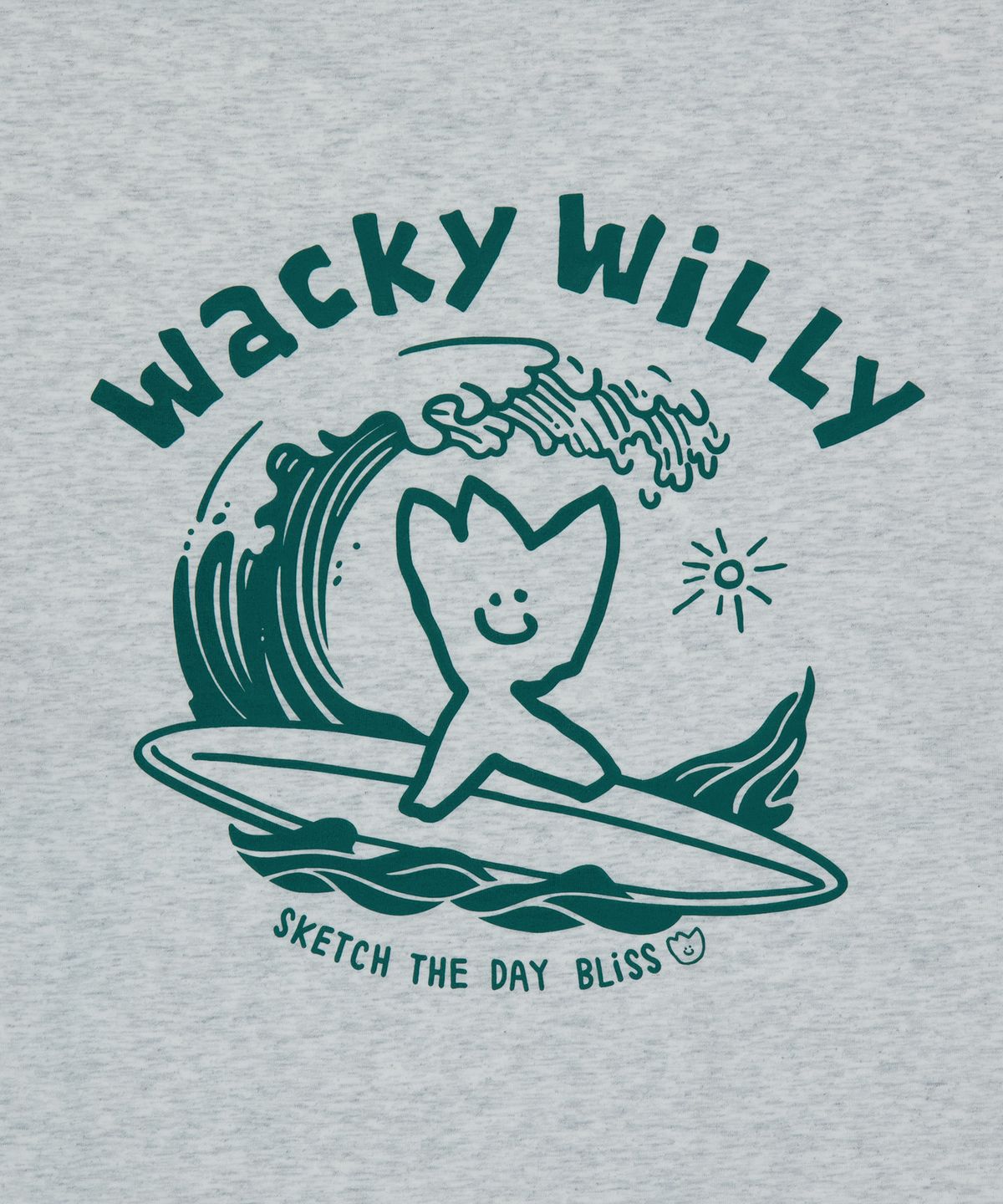와키윌리(WACKY WILLY) 서핑 키키 그래픽 반팔 티셔츠 라이트그레이