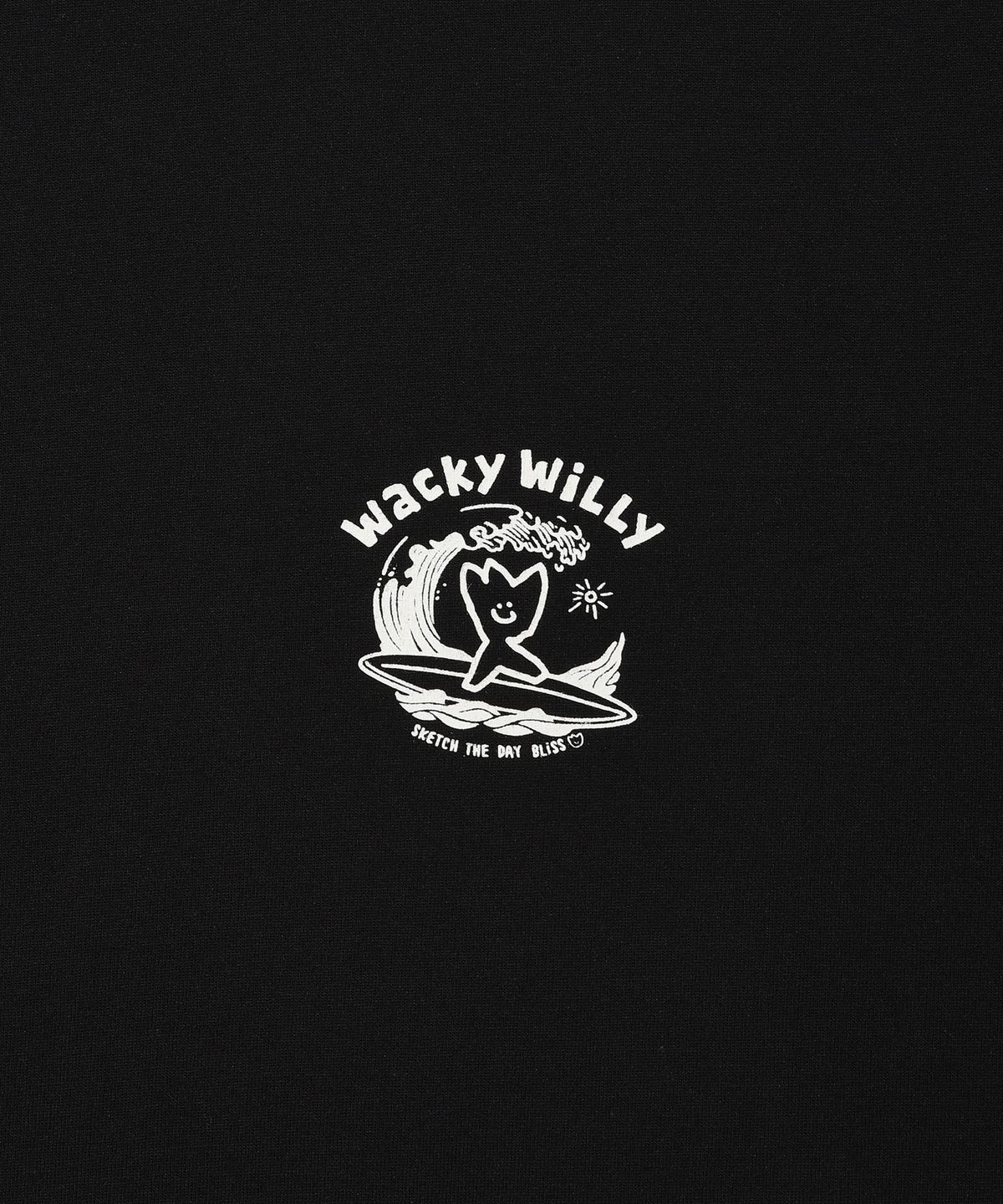 와키윌리(WACKY WILLY) 서핑 키키 그래픽 반팔 티셔츠 블랙