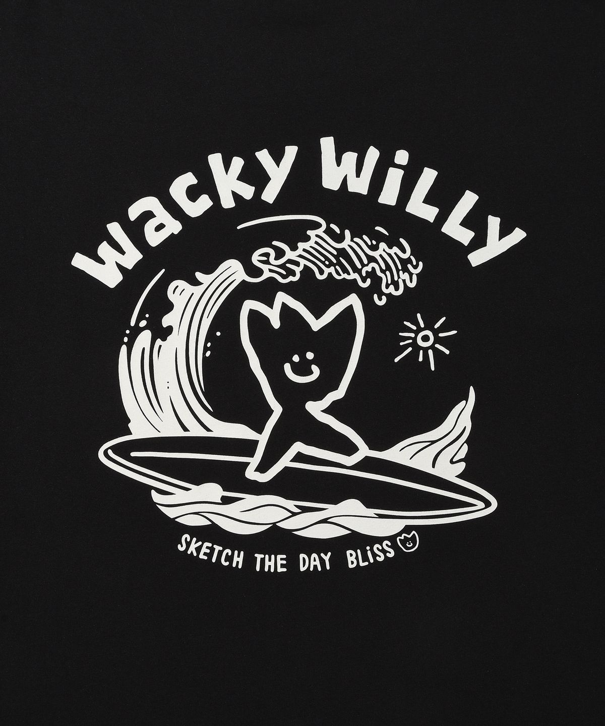 와키윌리(WACKY WILLY) 서핑 키키 그래픽 반팔 티셔츠 블랙
