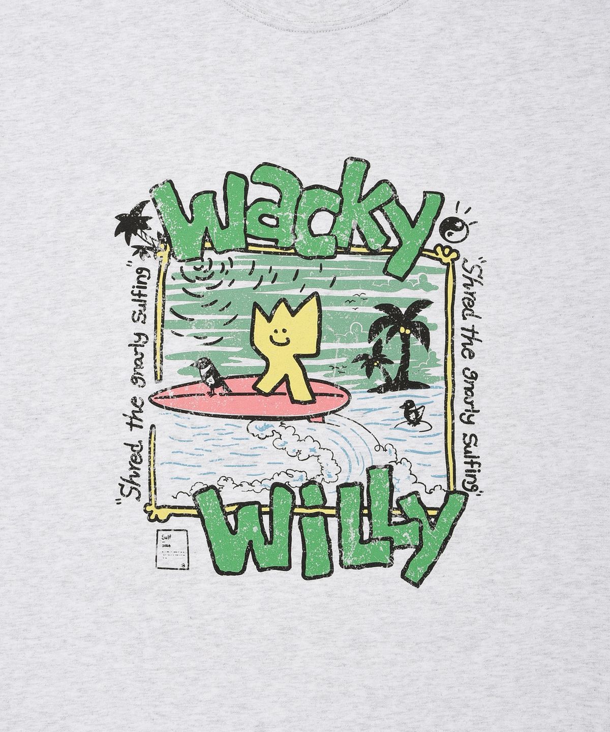 와키윌리(WACKY WILLY) 키키 바캉스 그래픽 반팔 티셔츠 라이트그레이