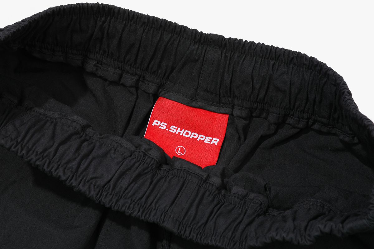 피에스쇼퍼(PSSHOPPER) C/N 고밀도 와이드 카고팬츠 [블랙]