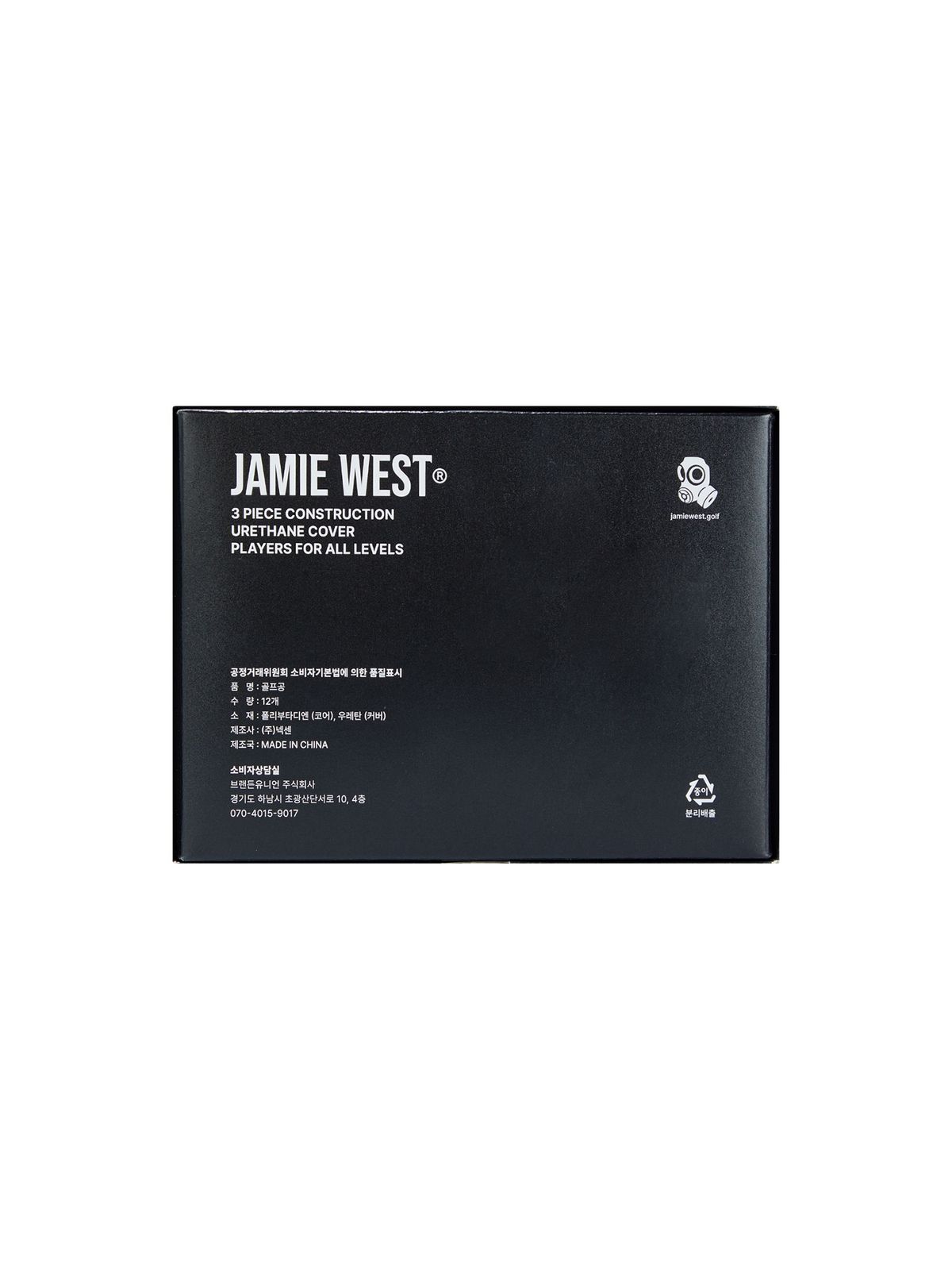 제이미웨스트(JAMIE WEST) JWGC 3피스 우레탄 커버 골프공 더즌 (12구 화이트)