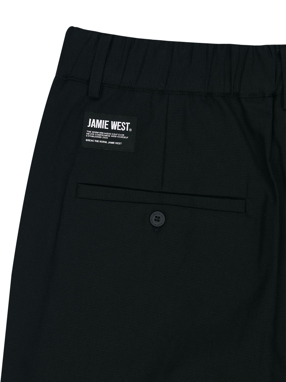 제이미웨스트(JAMIE WEST) 원턱 와이드 셋업쇼츠 (블랙)