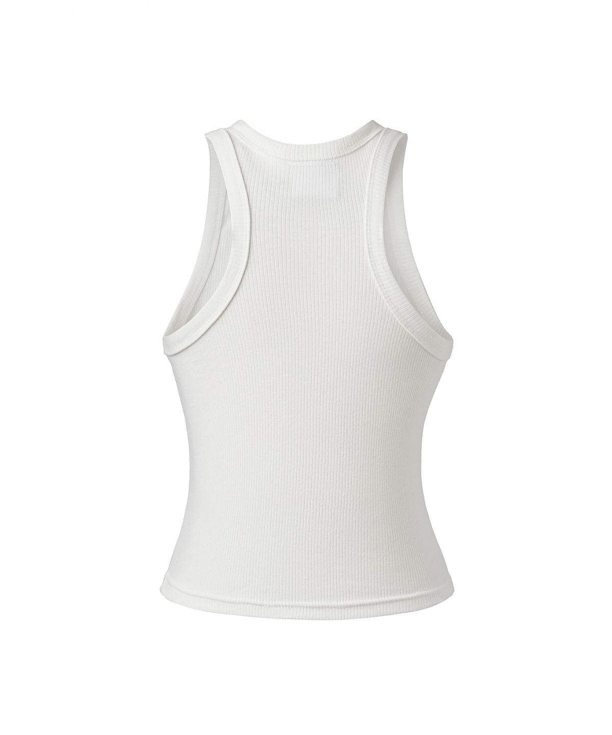 미학(MIHAK) 메탈 로고 크롭 슬리브리스 (WHITE)