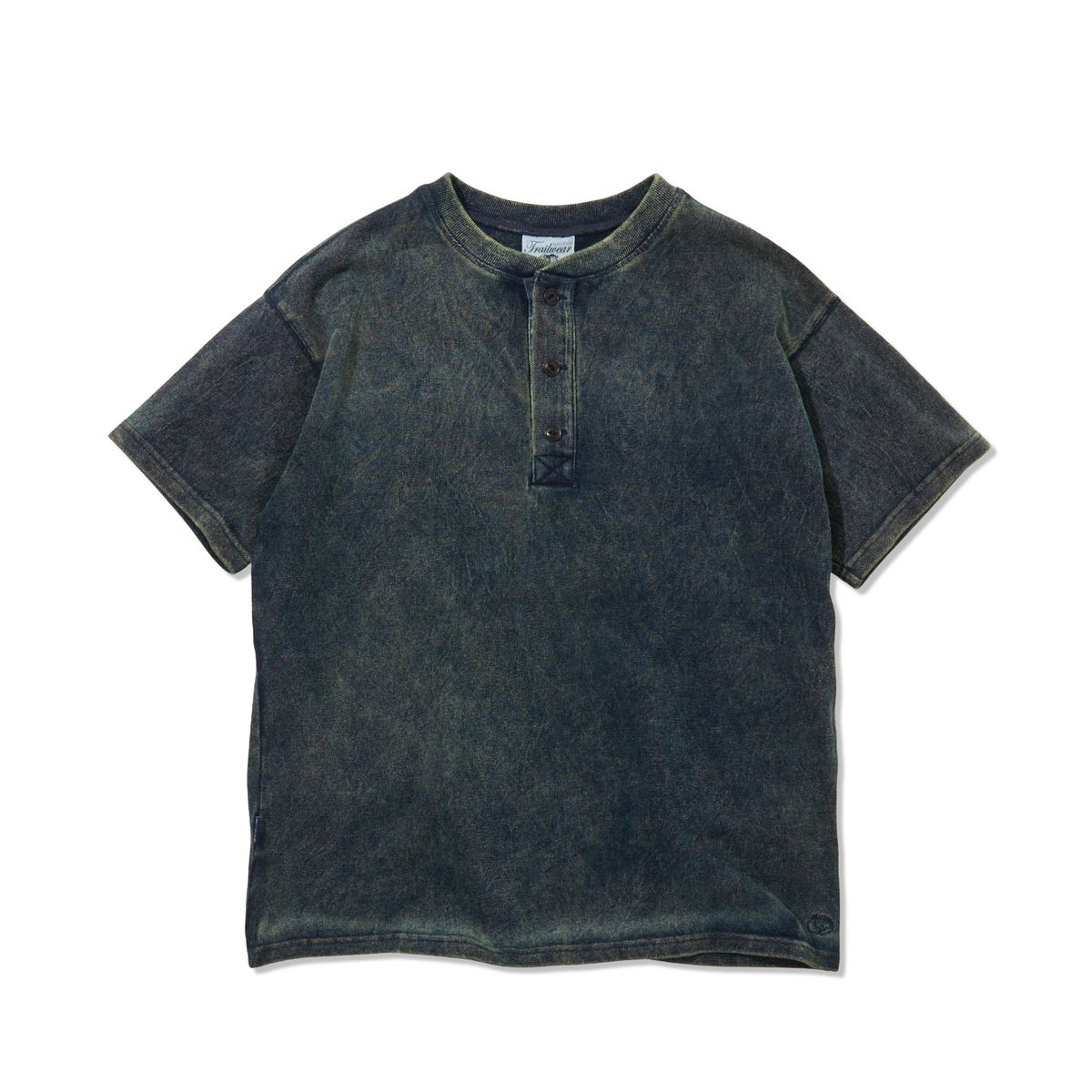 펜필드(PENFIELD) 인디고 틴워싱 헨리넥 반팔티 옐로우_FR2KT44U