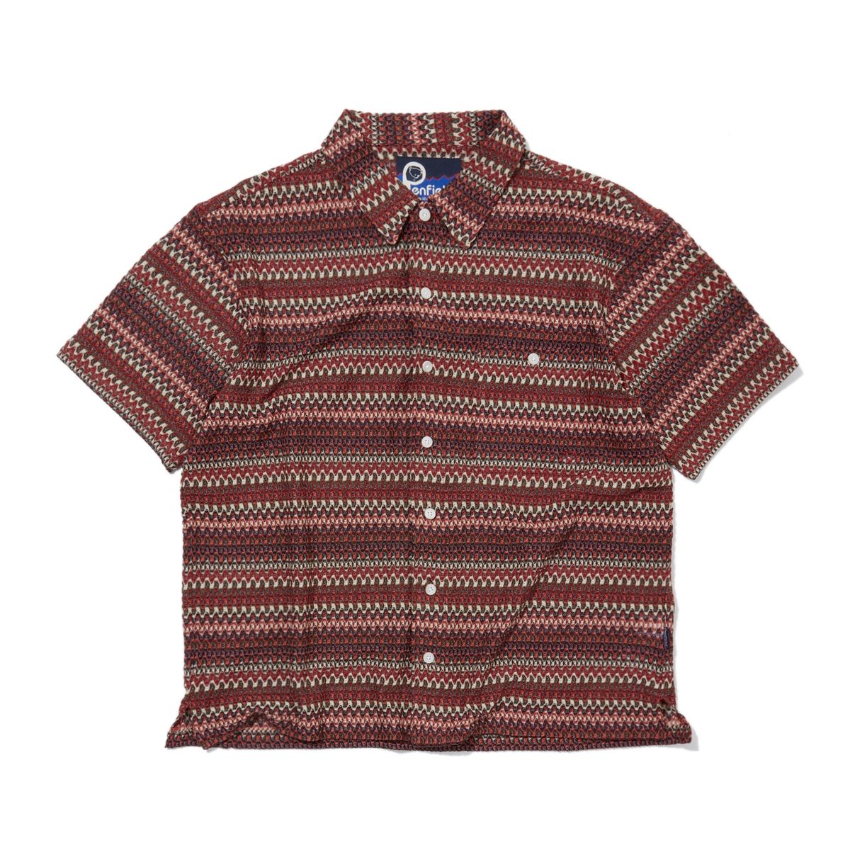 펜필드(PENFIELD) 볼로냐 썸머 크로쉐 하프셔츠 레드_FR2WR37U