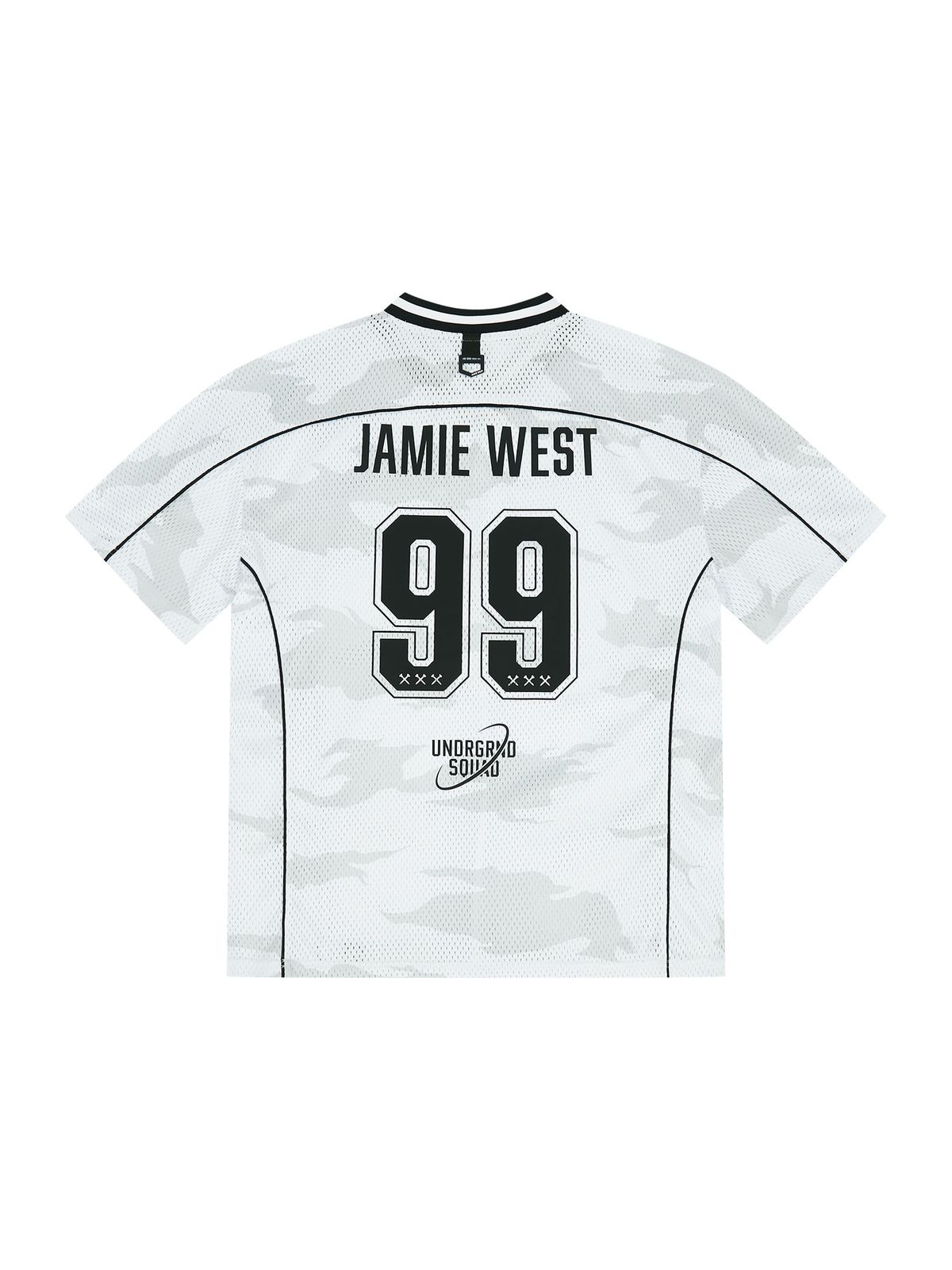 제이미웨스트(JAMIE WEST) NO.99 V넥 매쉬 카모 티셔츠 (화이트)