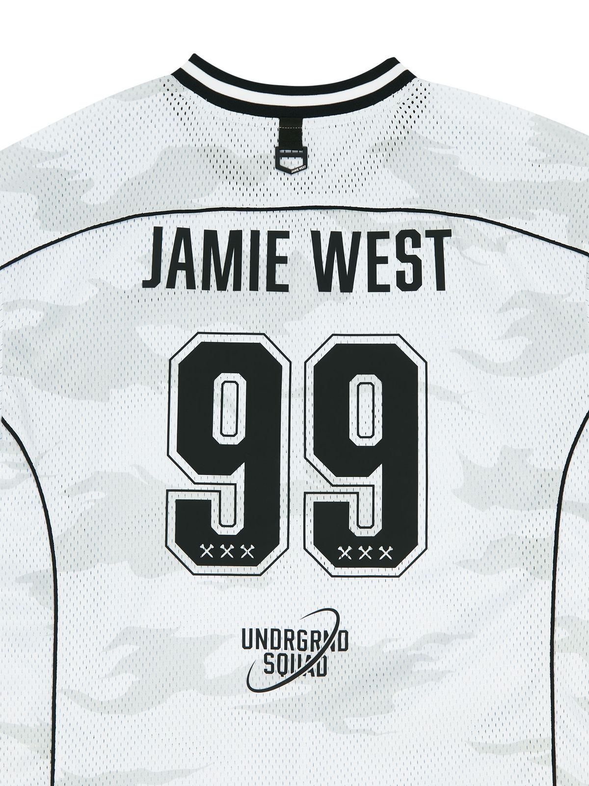 제이미웨스트(JAMIE WEST) NO.99 V넥 매쉬 카모 티셔츠 (화이트)