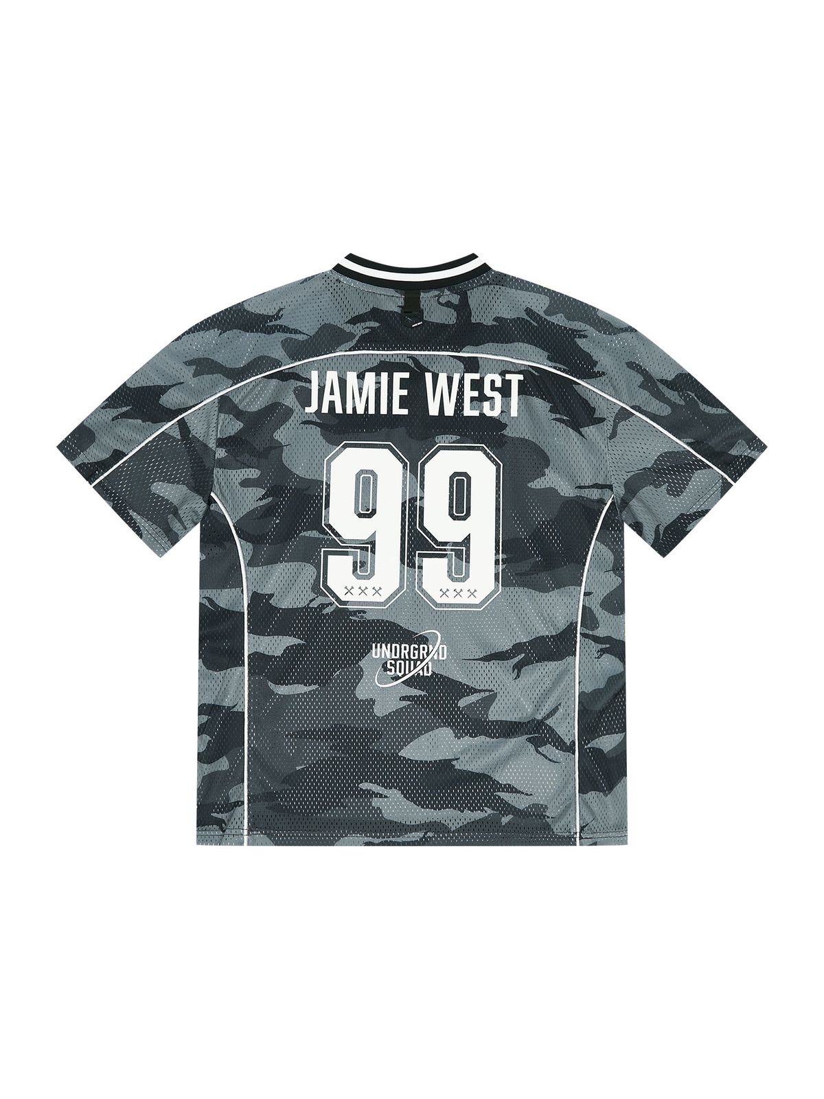 제이미웨스트(JAMIE WEST) NO.99 V넥 매쉬 카모 티셔츠 (블랙)