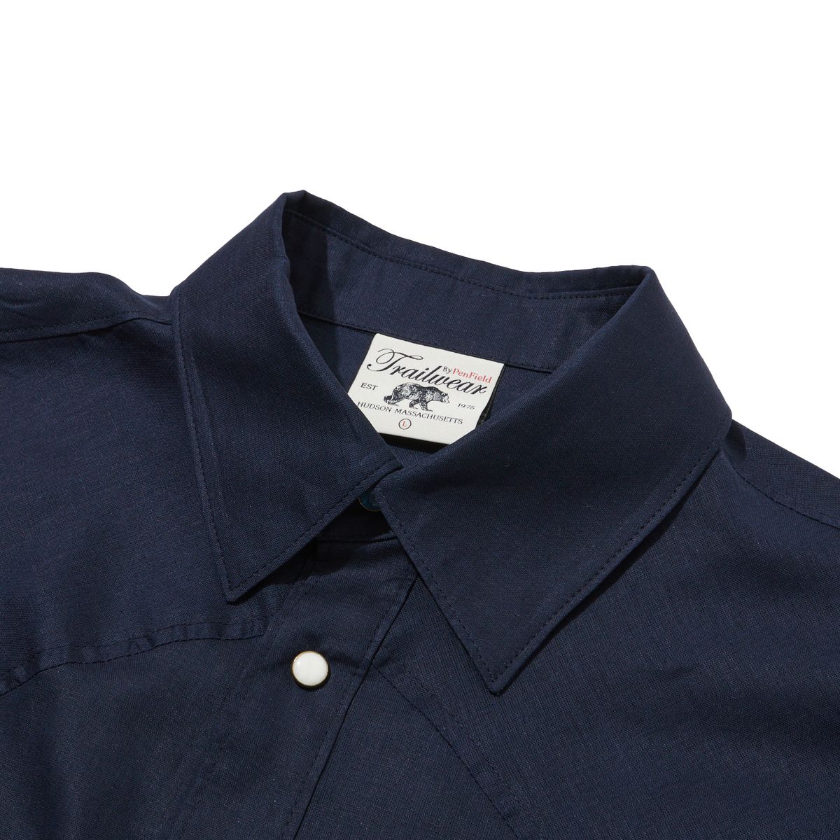펜필드(PENFIELD) [TRAILWEAR] 린넨 쏘우투스 웨스턴 셔츠 다크네이비_FR2WR82U