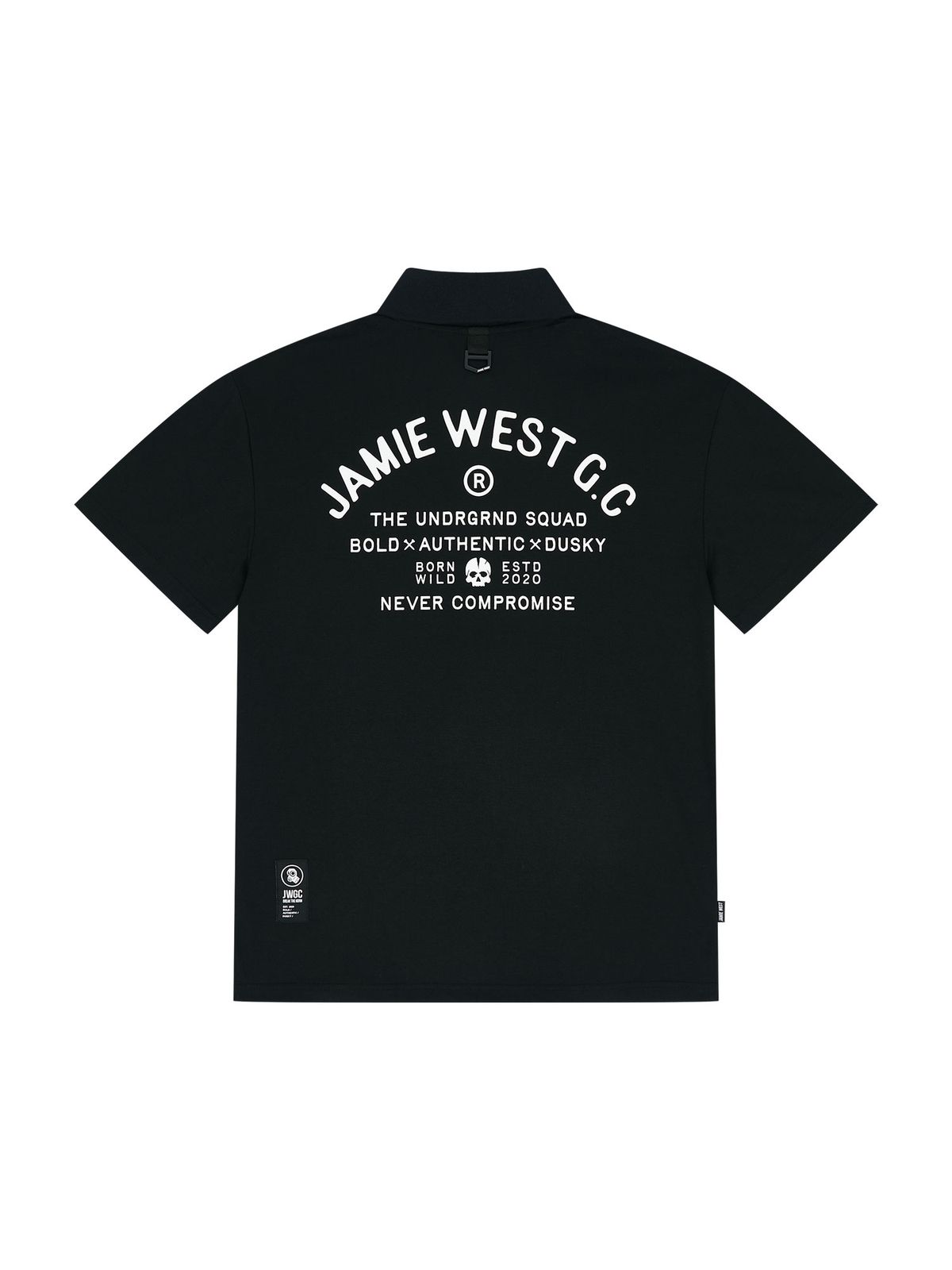 제이미웨스트(JAMIE WEST) 클럽 프린트 포켓 카라티셔츠 (블랙)