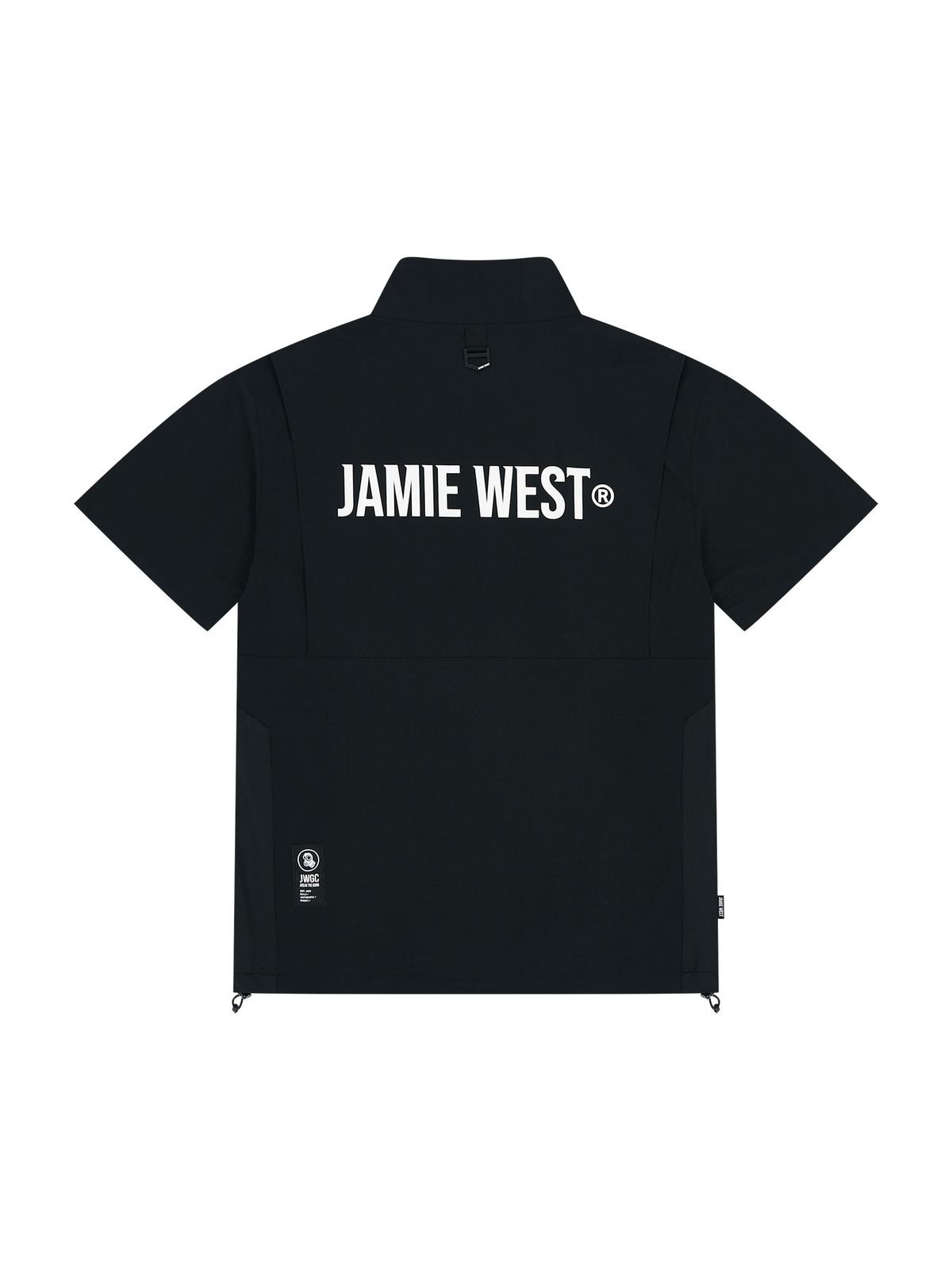 제이미웨스트(JAMIE WEST) 하프집업 벤틸 스탠드카라 티셔츠 (블랙)