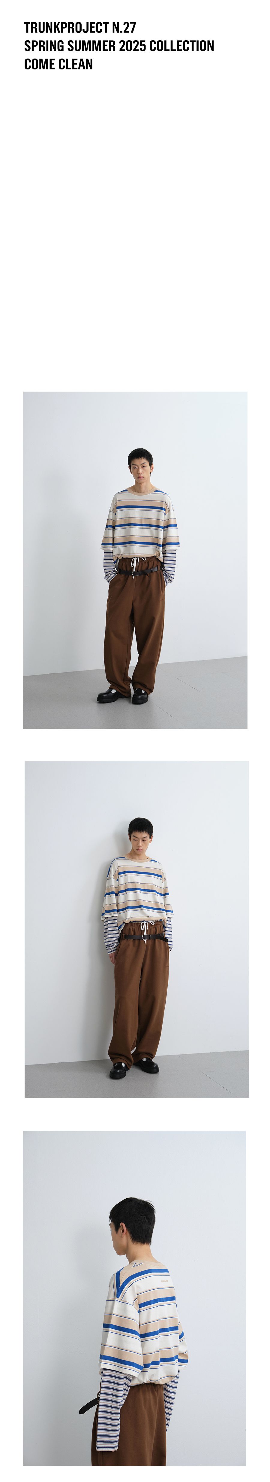 MUSINSA公式 | TRUNK PROJECT ストライプレイヤードロングスリーブTシャツ