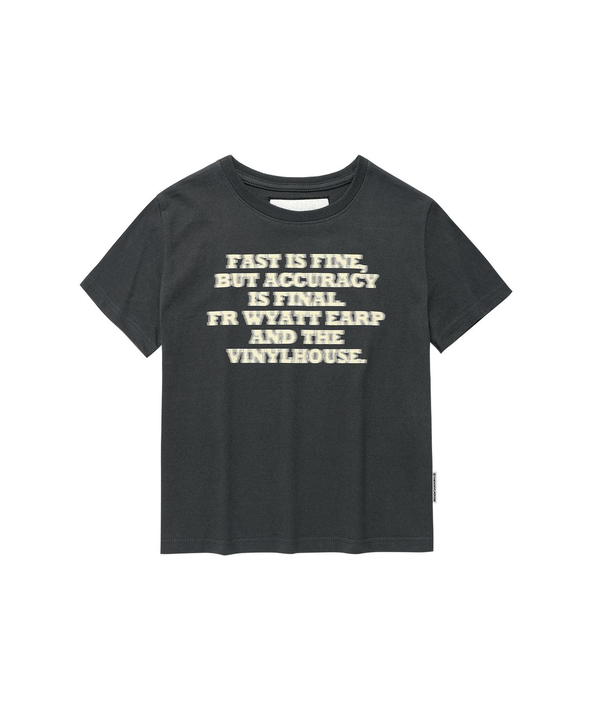 더바이닐하우스(THEVINYLHOUSE) GUNFIGHT TYPO TEE CHARCOAL