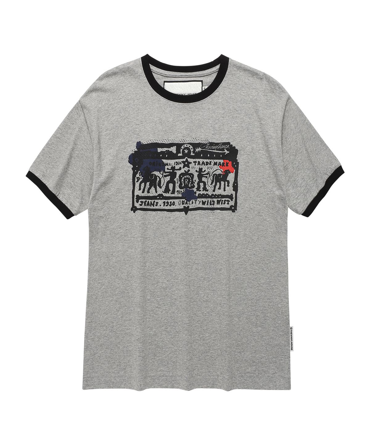 더바이닐하우스(THEVINYLHOUSE) COWBOY PICTOGRAM RINGER TEE GREY