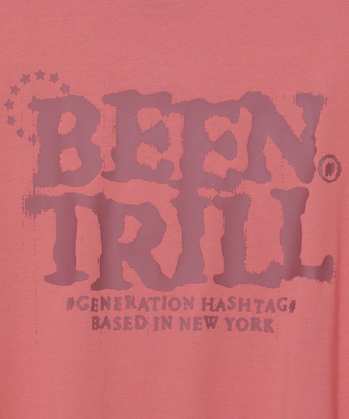 빈트릴(BEENTRILL) 스타 서클 로고 티셔츠(다크 핑크)