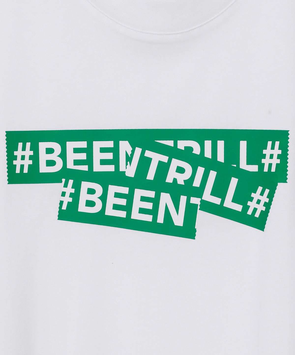빈트릴(BEENTRILL) 시그니처 테이핑 티셔츠(그린)