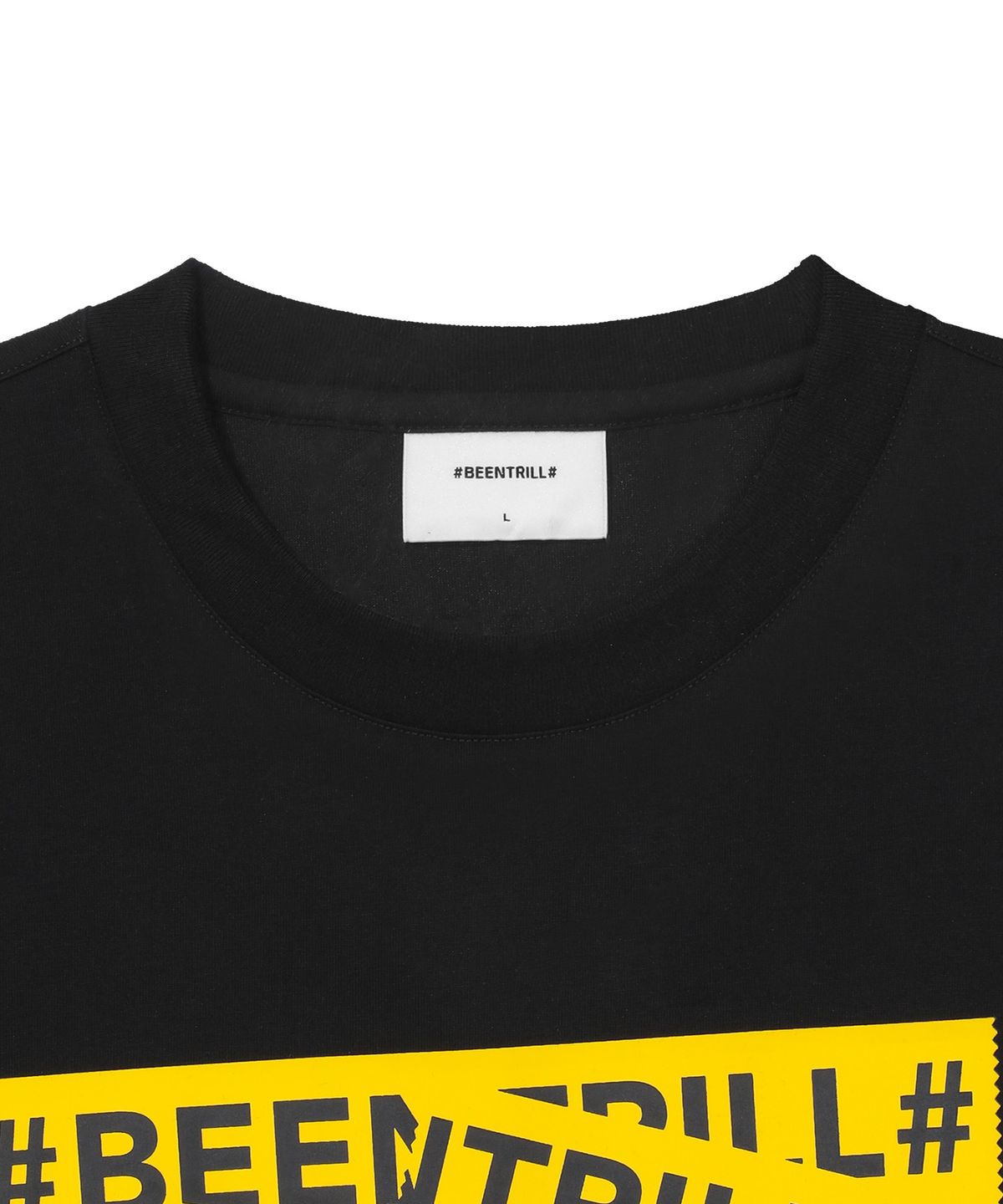 빈트릴(BEENTRILL) 시그니처 테이핑 티셔츠(블랙)